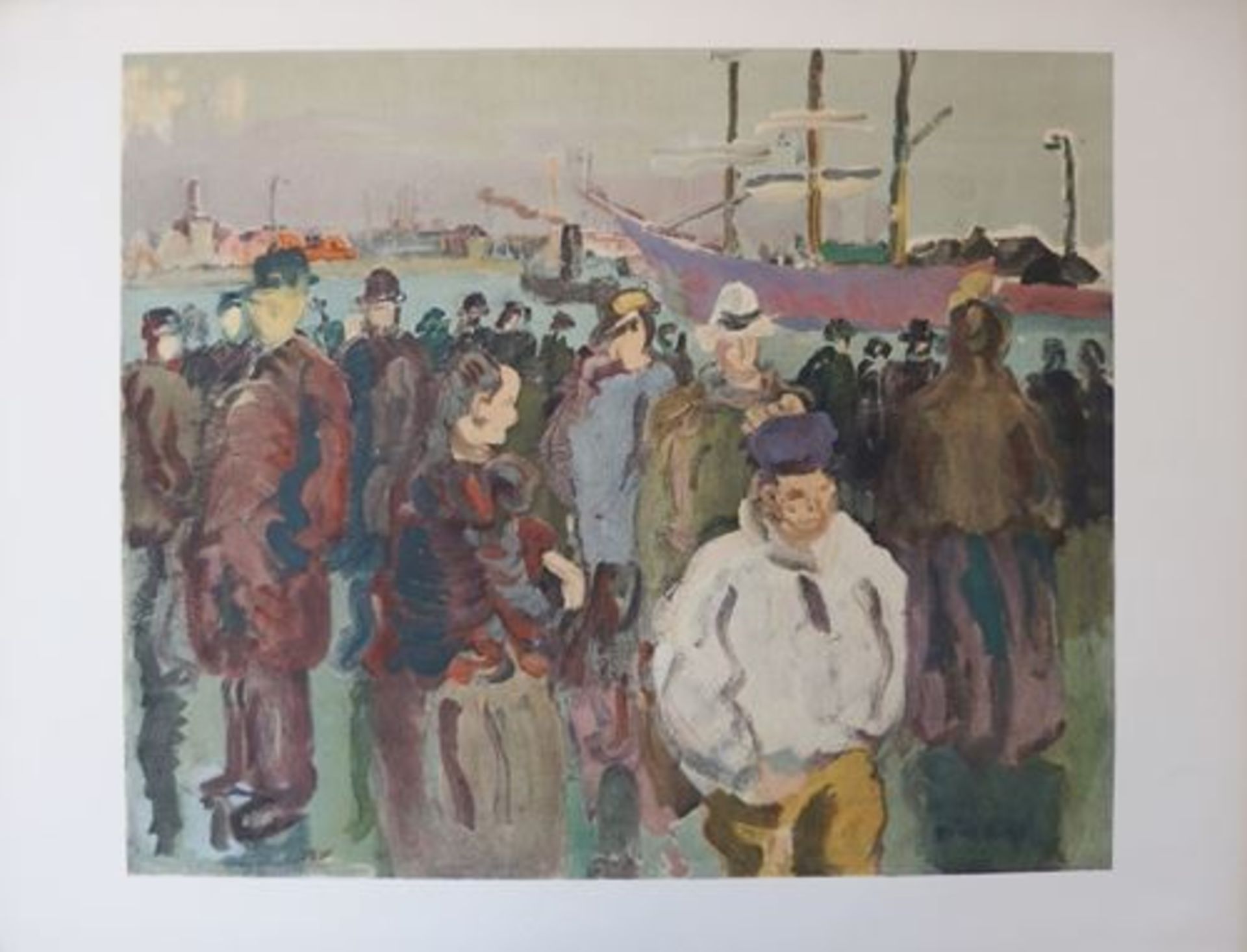 Raoul DUFY (1877-1953) Quai à Rouen (Dock in Rouen) Lithograph after a painting of [...]