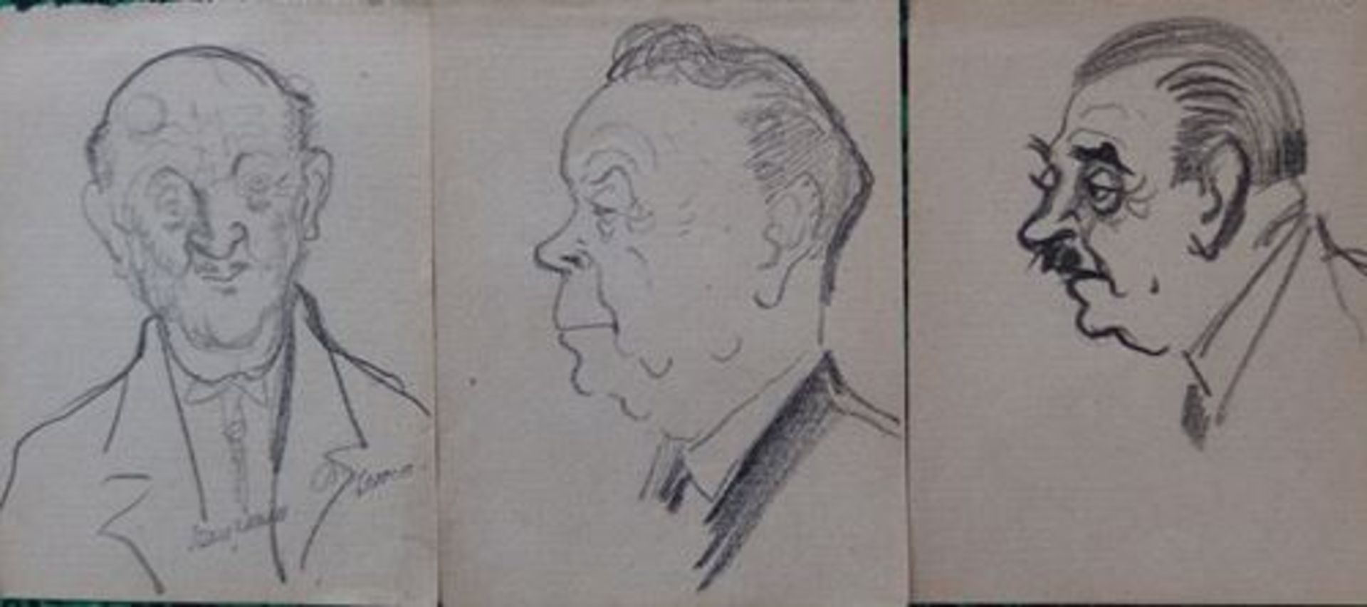Georges MANZANA-PISSARRO Three Men Lot of 3 original drawing Charcoal on paper [...]