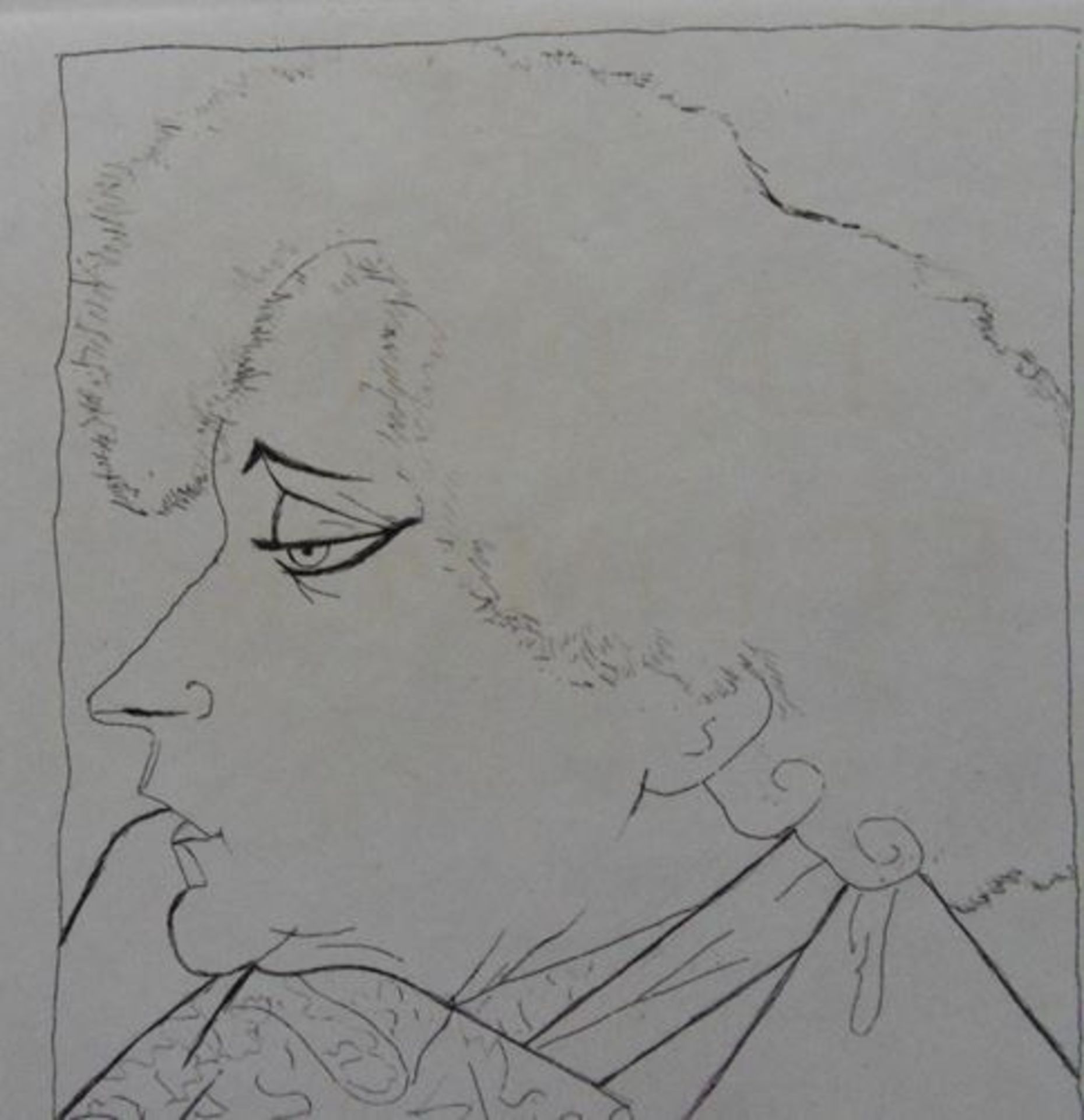 Jean Cocteau Portrait of Colette Etching on vellum paper Signed in the [...] - Bild 2 aus 3