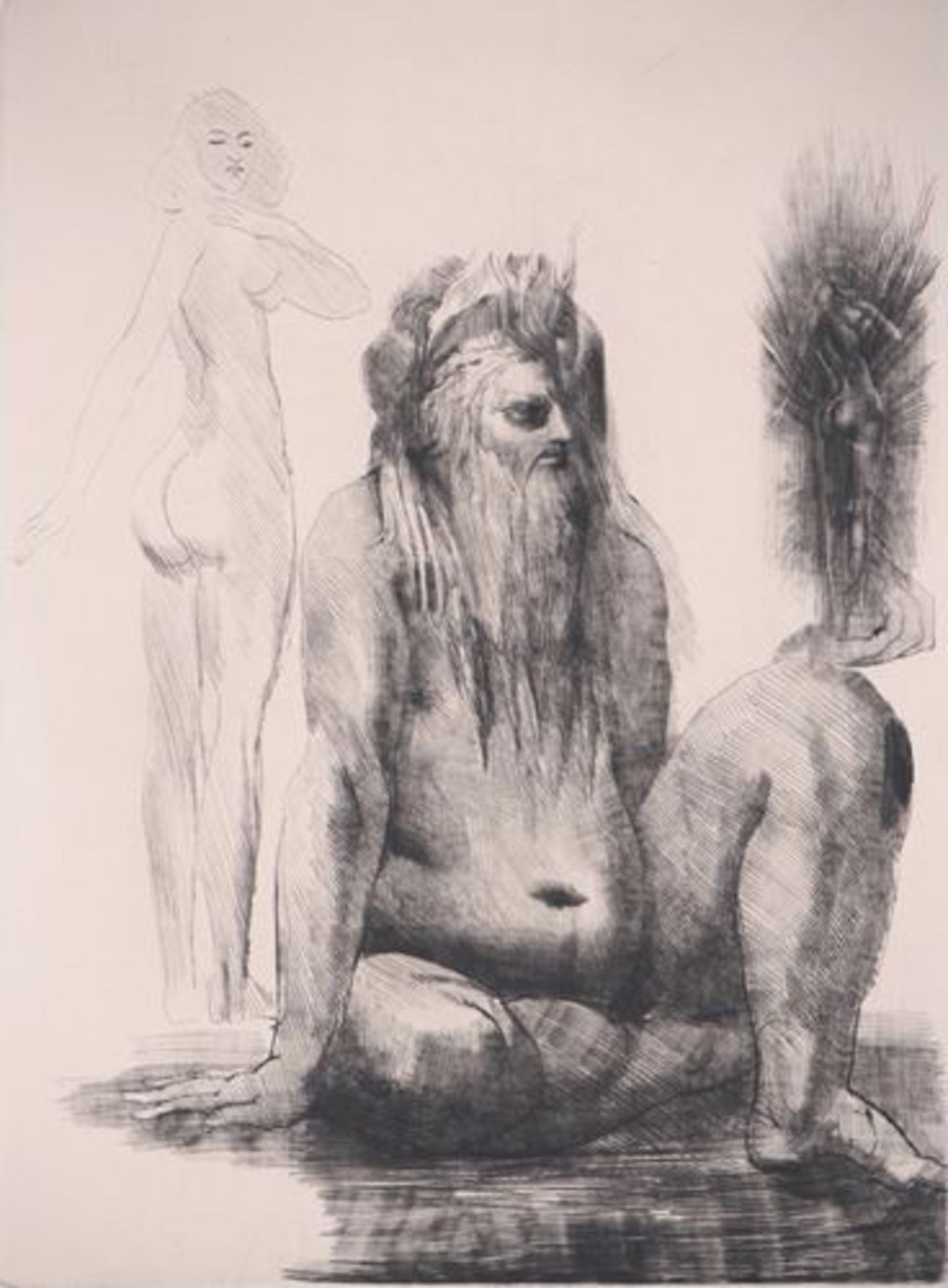 Ernst FUCHS Reflection on being Original engraving on Vellum Signed in pencil bottom [...]