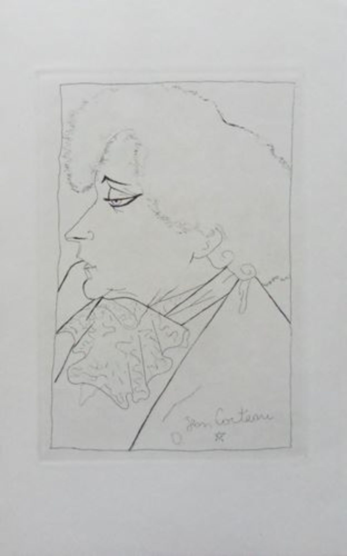 Jean Cocteau Portrait of Colette Etching on vellum paper Signed in the [...]