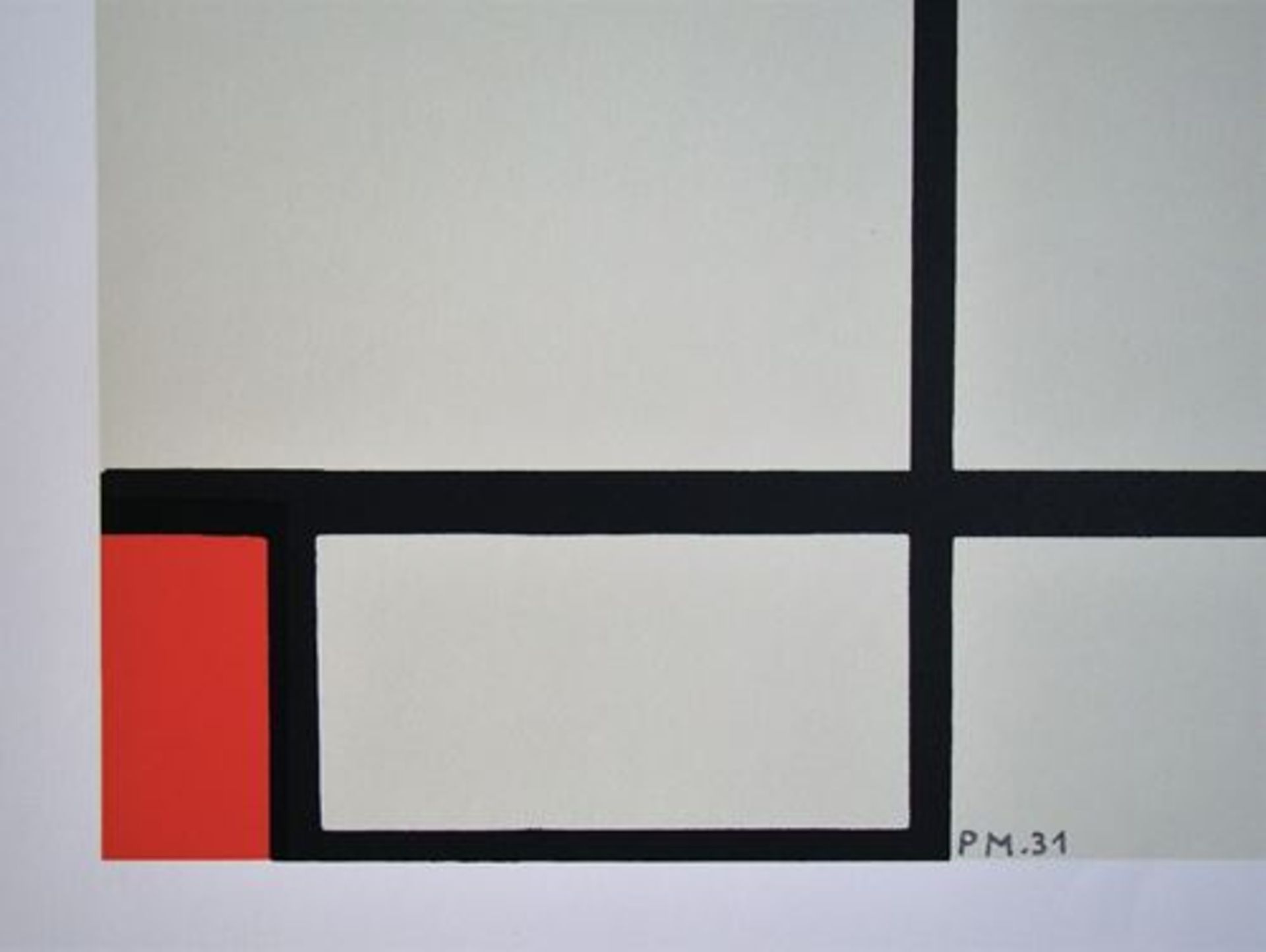 Piet MONDRIAN (after) Composition with red - 1931 Screenprint in 3 [...] - Bild 8 aus 10