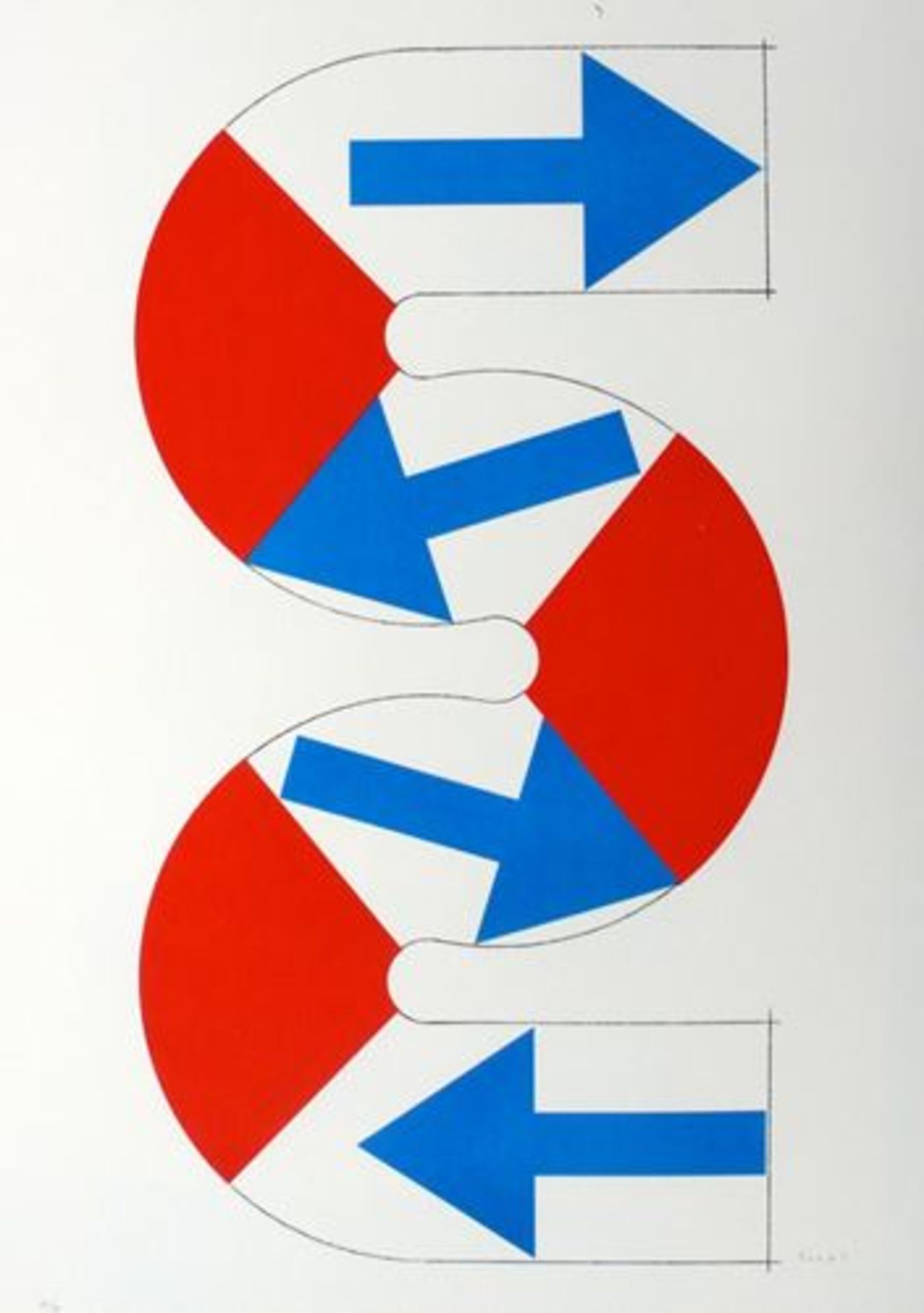 Kumi SUGAI S (Blue arrows), 1990 Lithograph on Guarro paper Signed and numbered in [...]