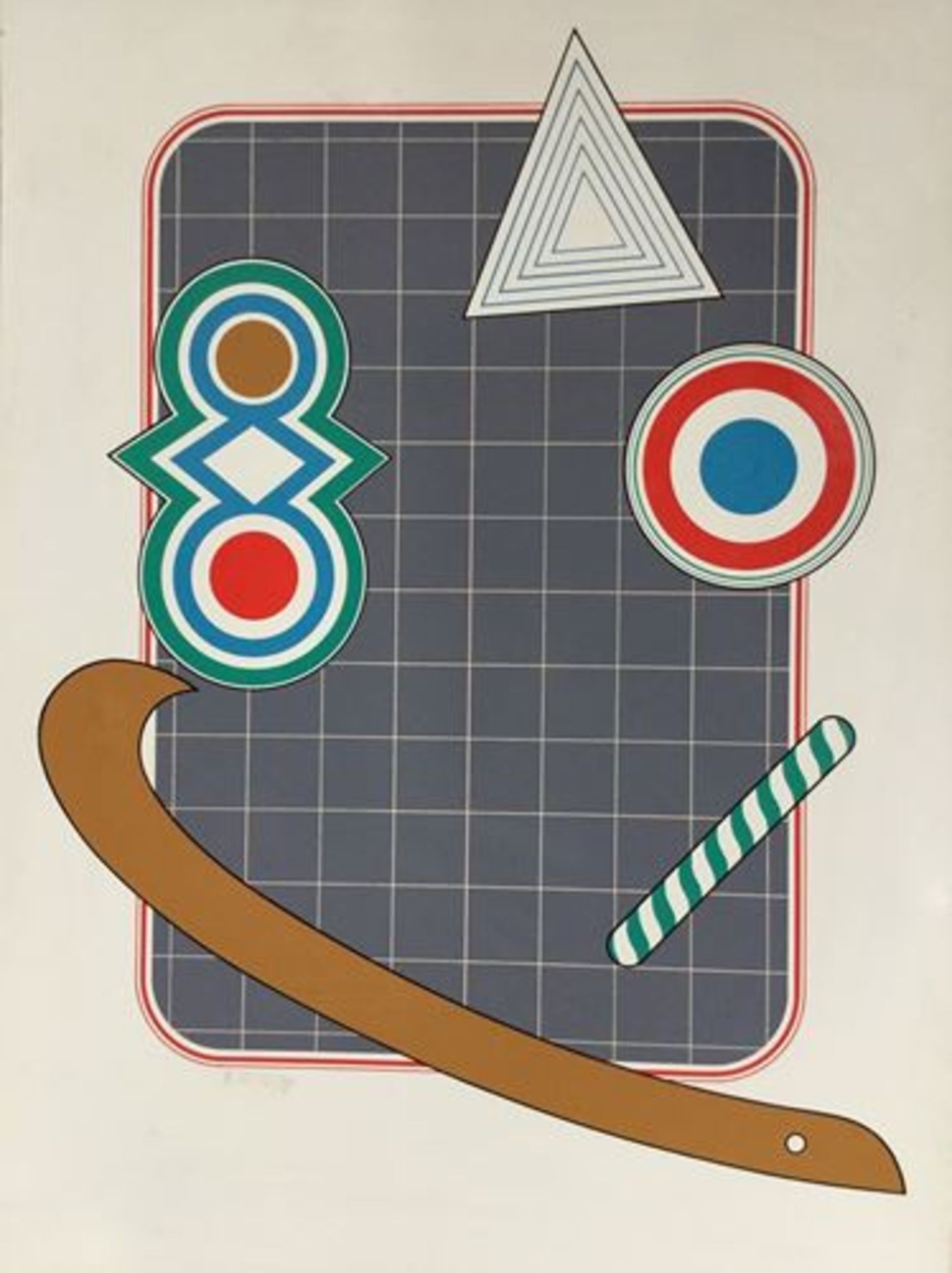 Lucio DEL PEZZZO (born 1933) Composition Silkscreen on metal plate Signed Del Pezzo [...]