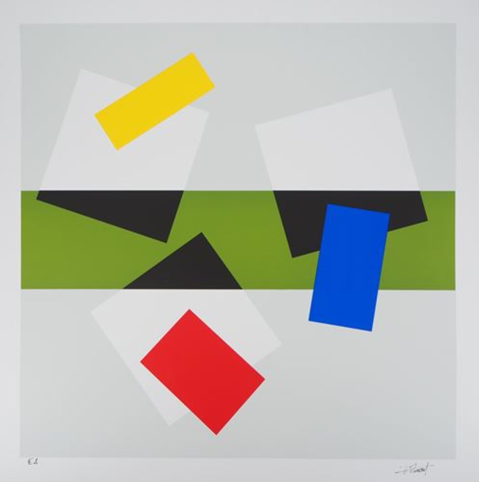 Joël FROMENT Geometric composition Original screenprint Signed lower right Numbered [...]