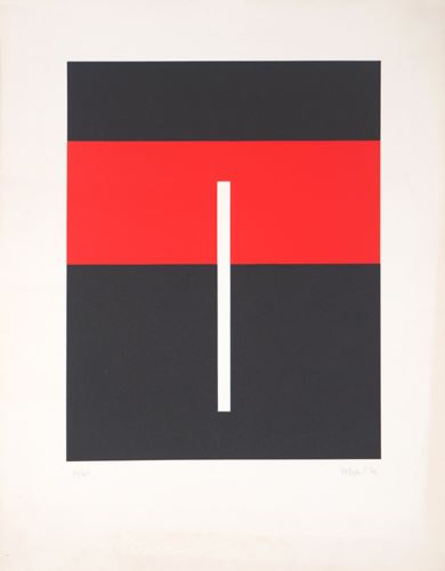 Françoise MOSSER-CARDON Black and red composition Original lithograph on [...] - Bild 3 aus 5