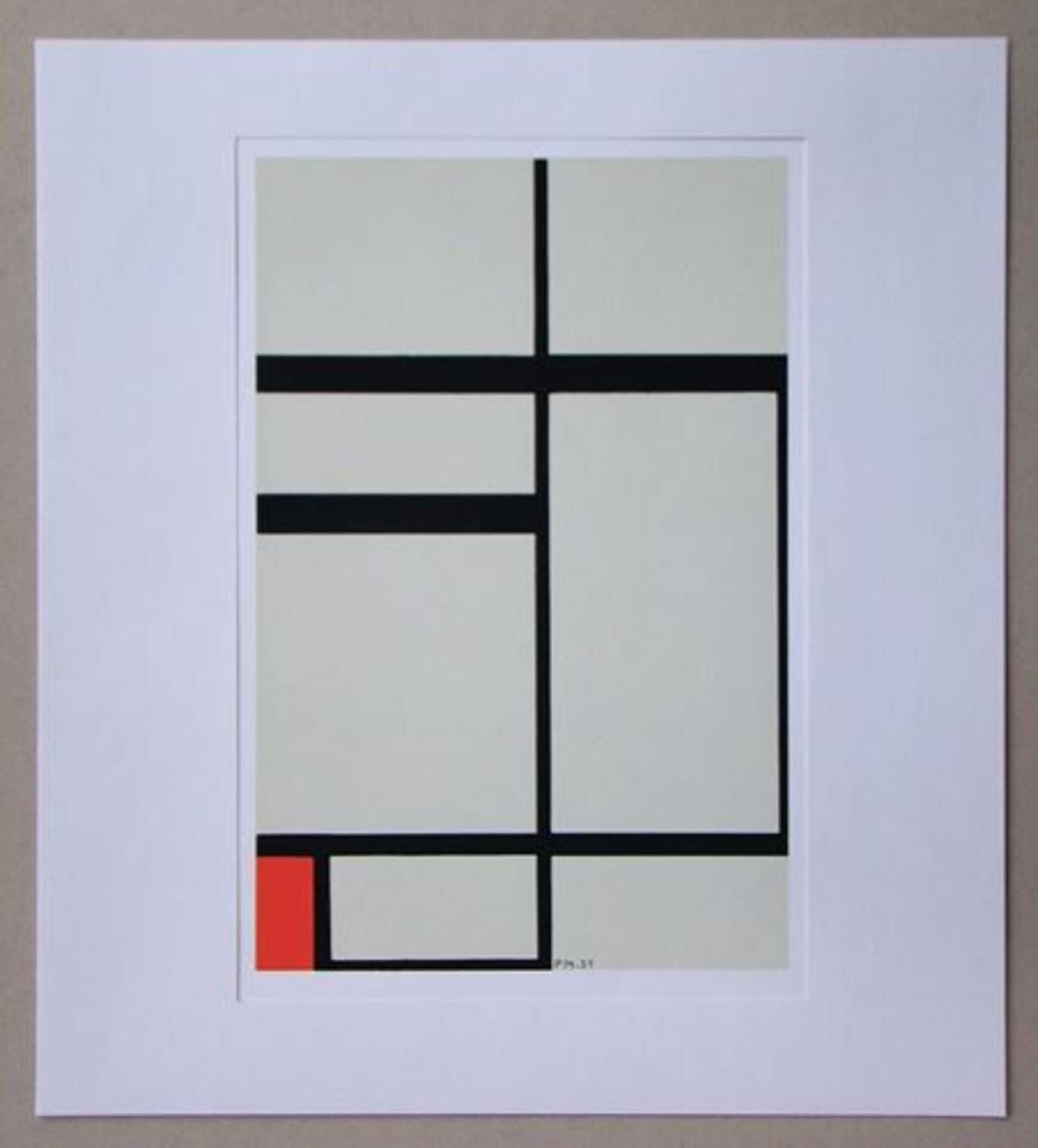 Piet MONDRIAN (after) Composition with red - 1931 Screenprint in 3 [...] - Bild 3 aus 10