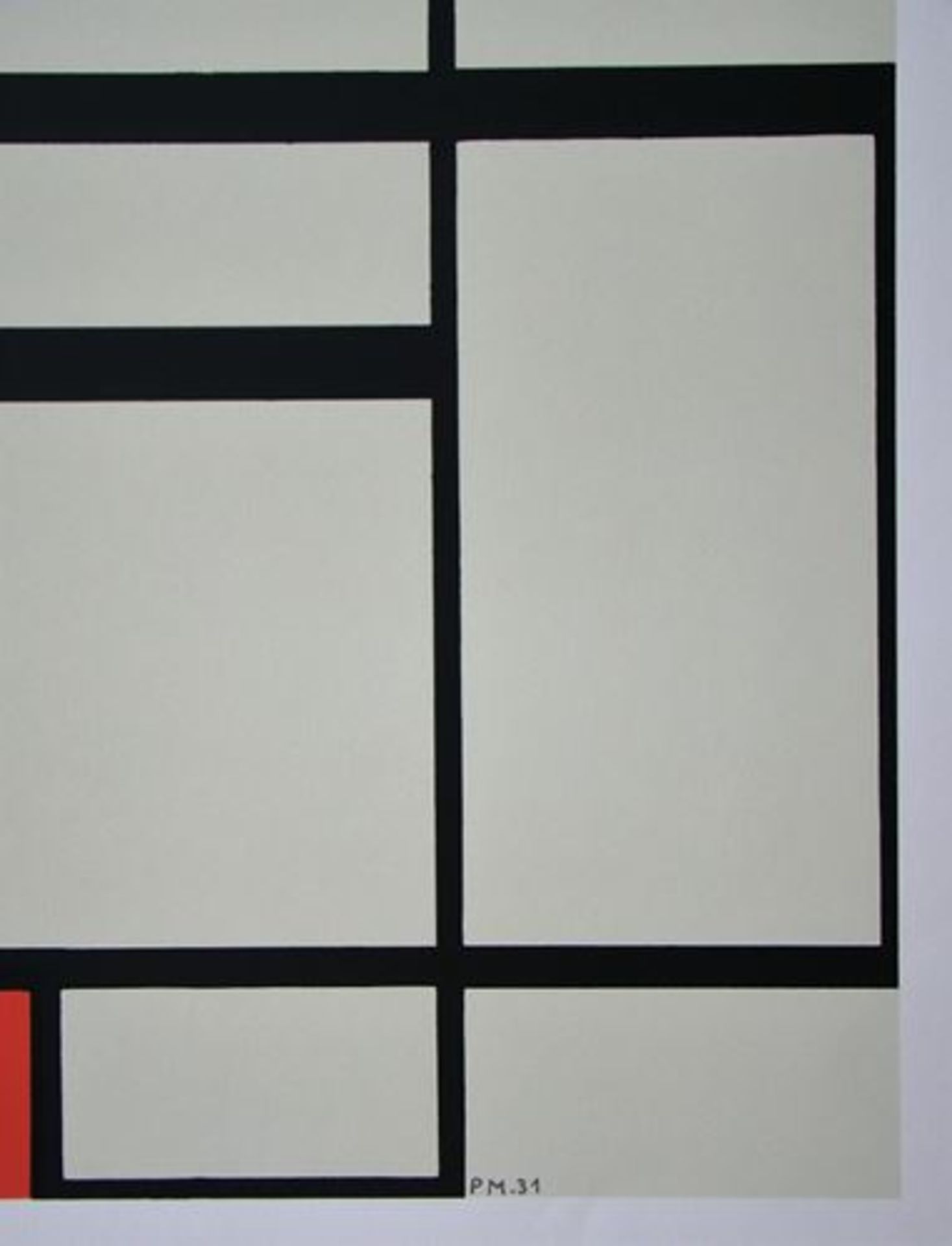 Piet MONDRIAN (after) Composition with red - 1931 Screenprint in 3 [...] - Bild 6 aus 10