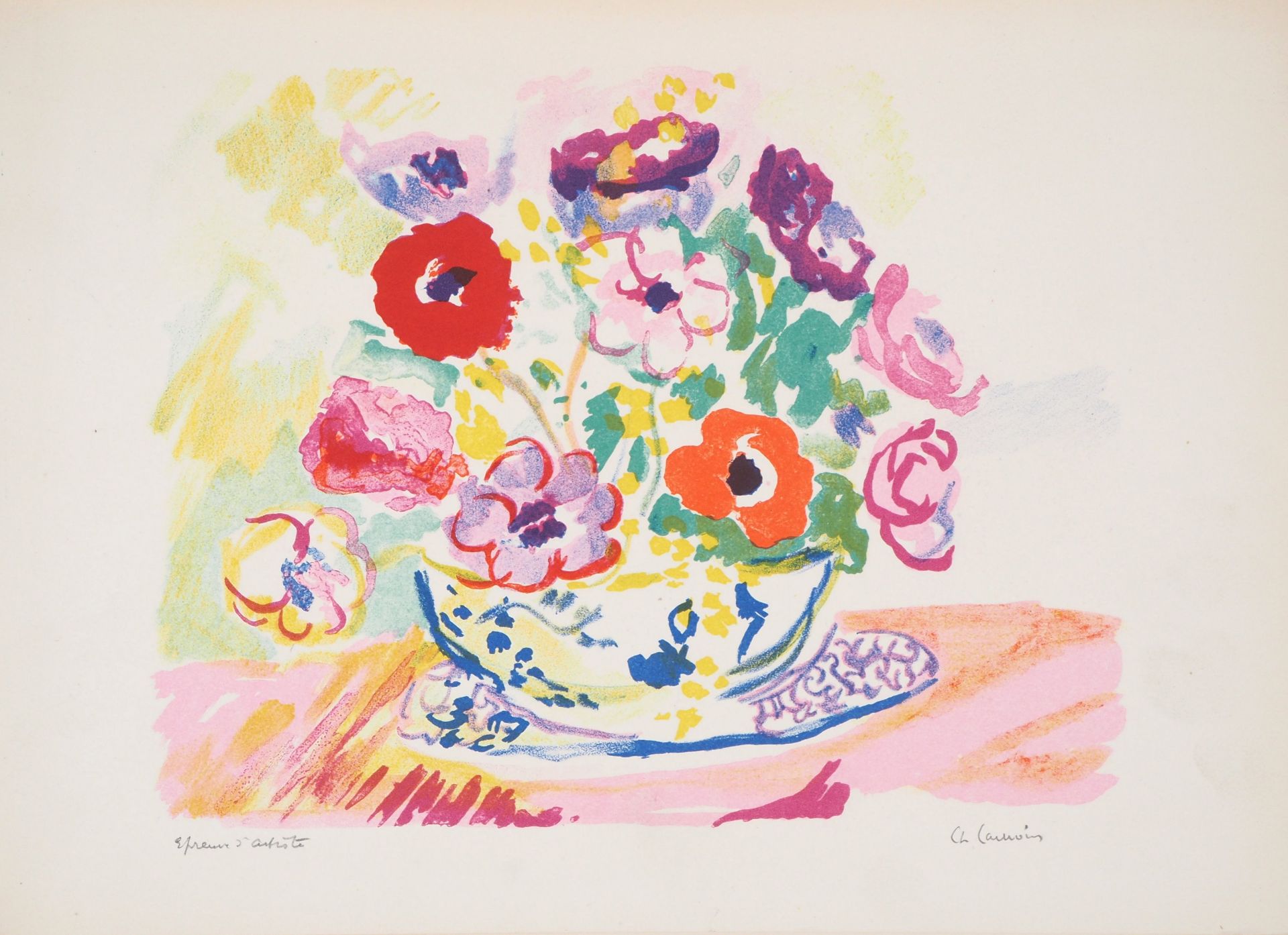 Charles CAMOIN Bouquet coloré, 1946 Original signed lithograph on Vellum [...]