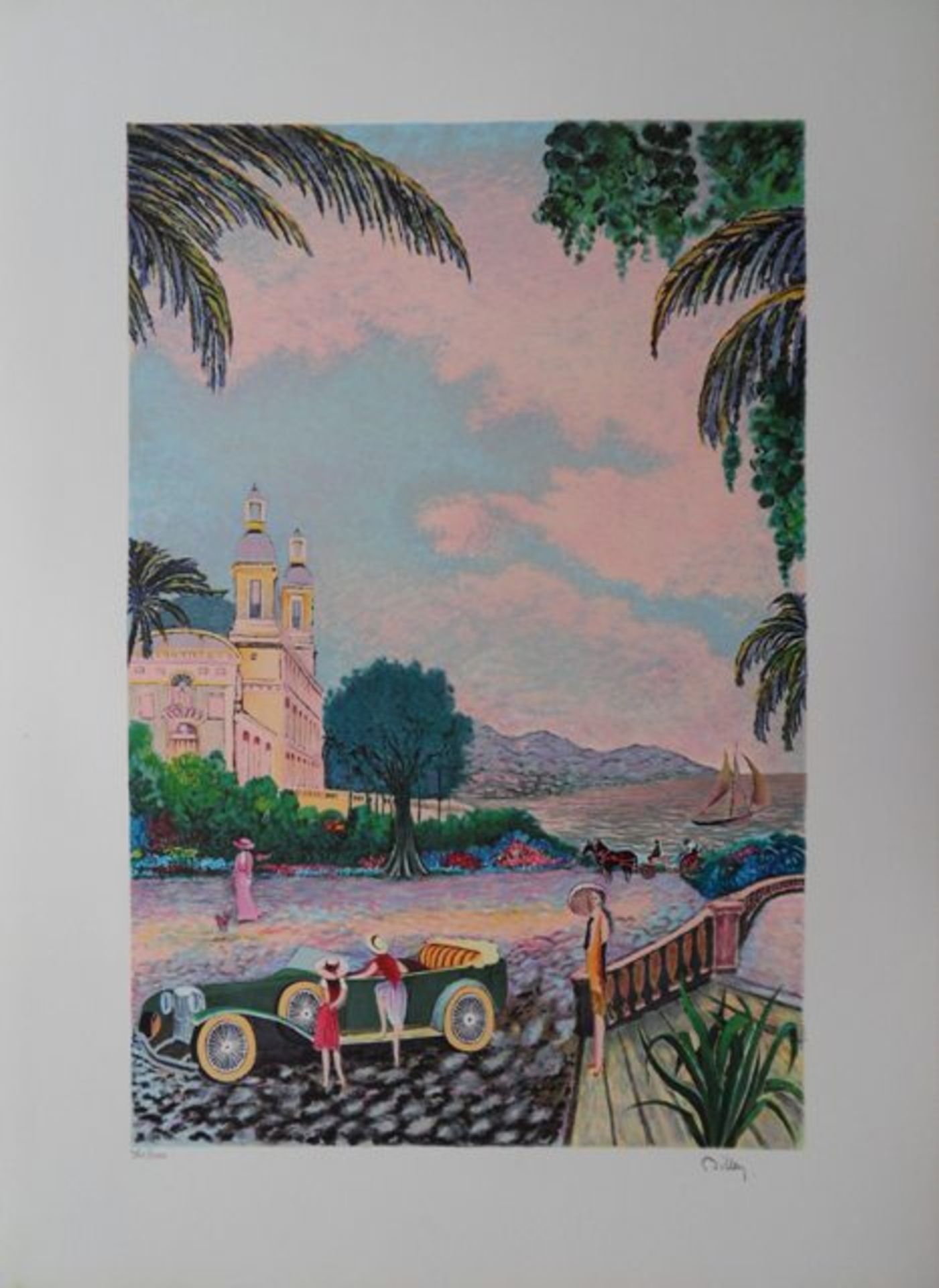 Ramon DILLEY (1932-) Deauville in 1928 Original lithograph Pencil signed by the [...]