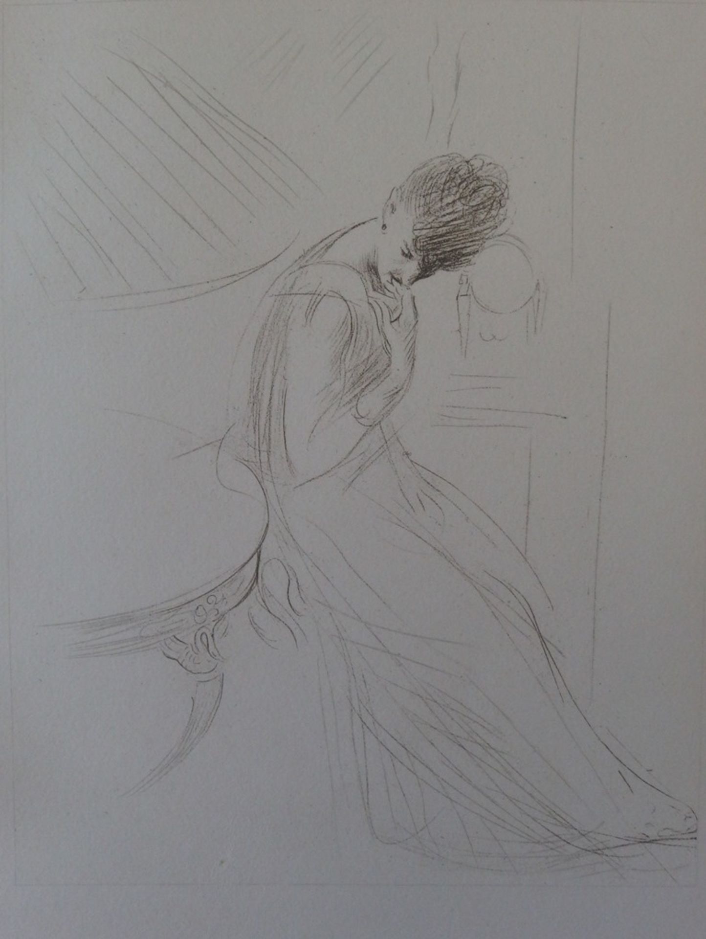 Paul César HELLEU Pensive woman Engraving (drypoint) on Vellum Signed in the [...]