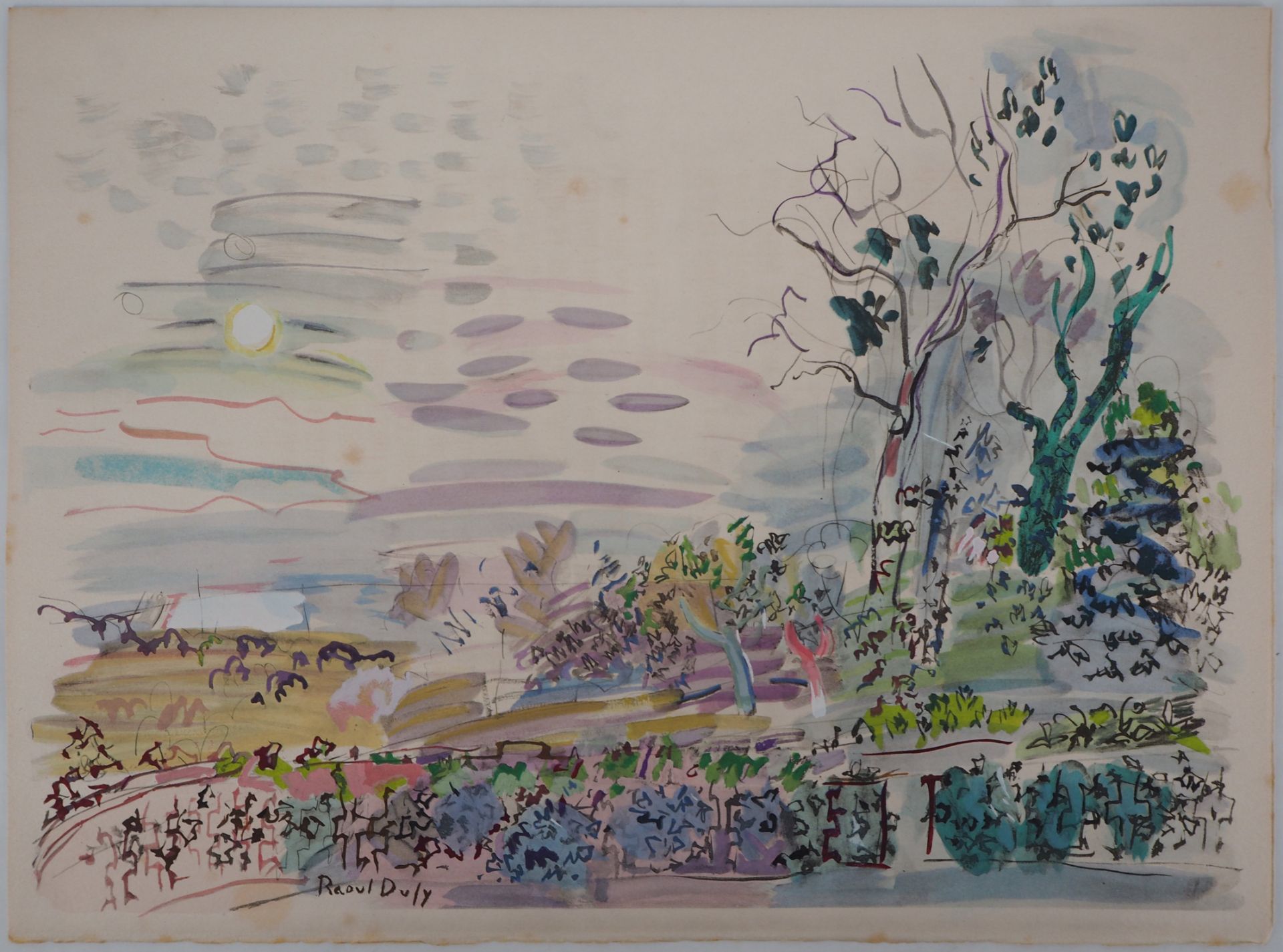 Raoul DUFY Soleil en forêt, 1953 Original lithograph enhanced with watercolor [...] - Bild 2 aus 6