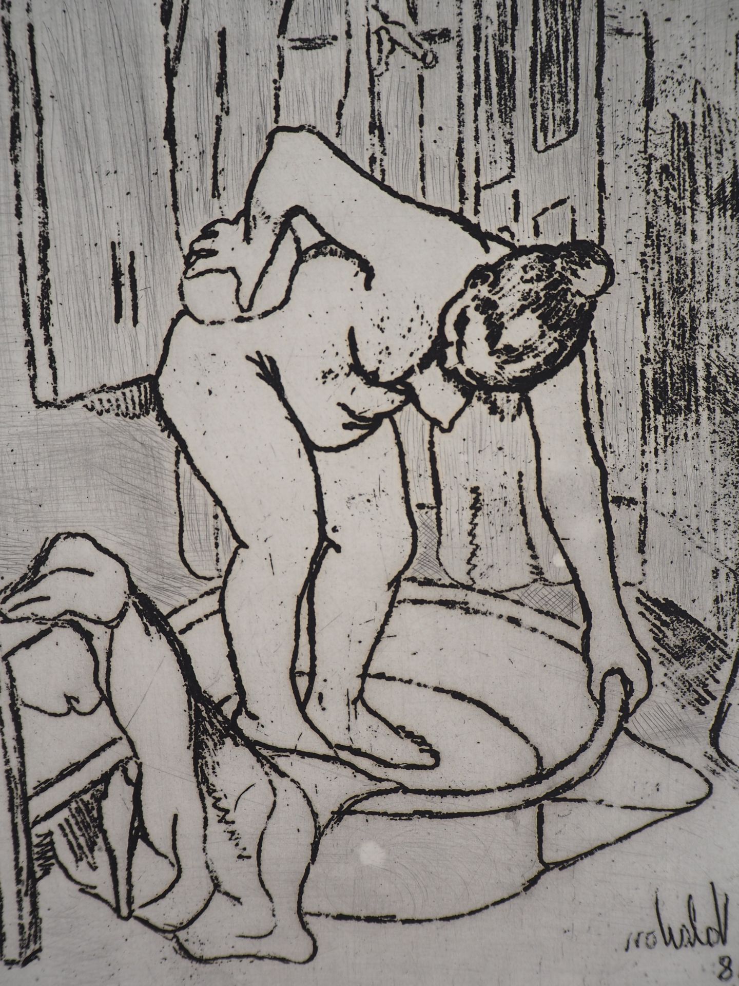 Suzanne VALADON Catherine washing her back Original engraving (dry-point and soft [...] - Bild 4 aus 7