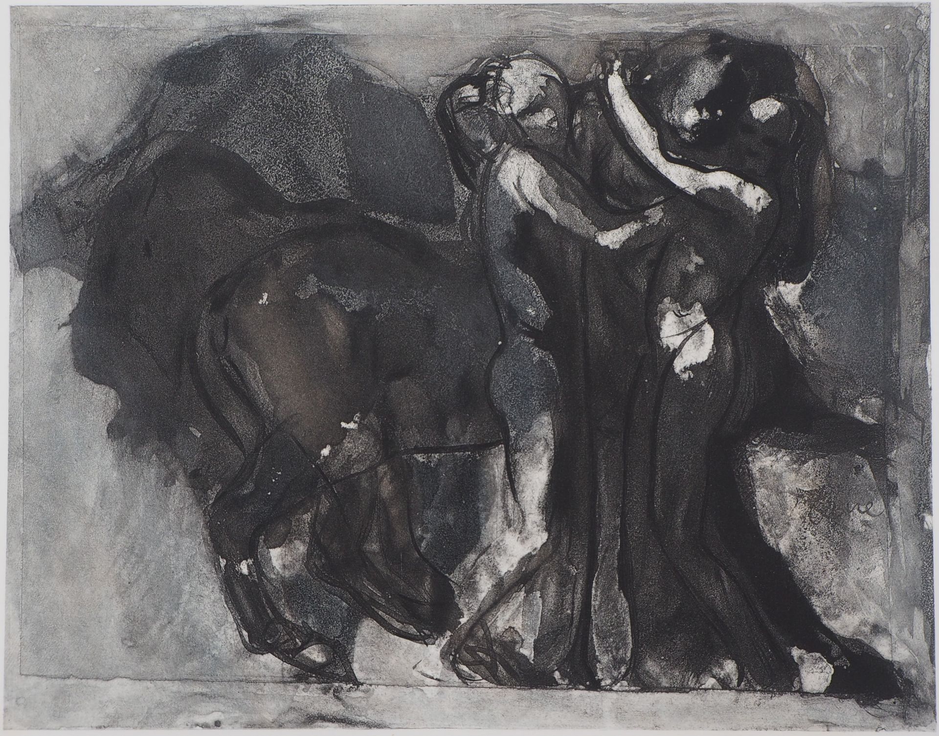 Auguste RODIN (1840-1917) (after) La fête du Centaure Rotogravure enhanced with [...]