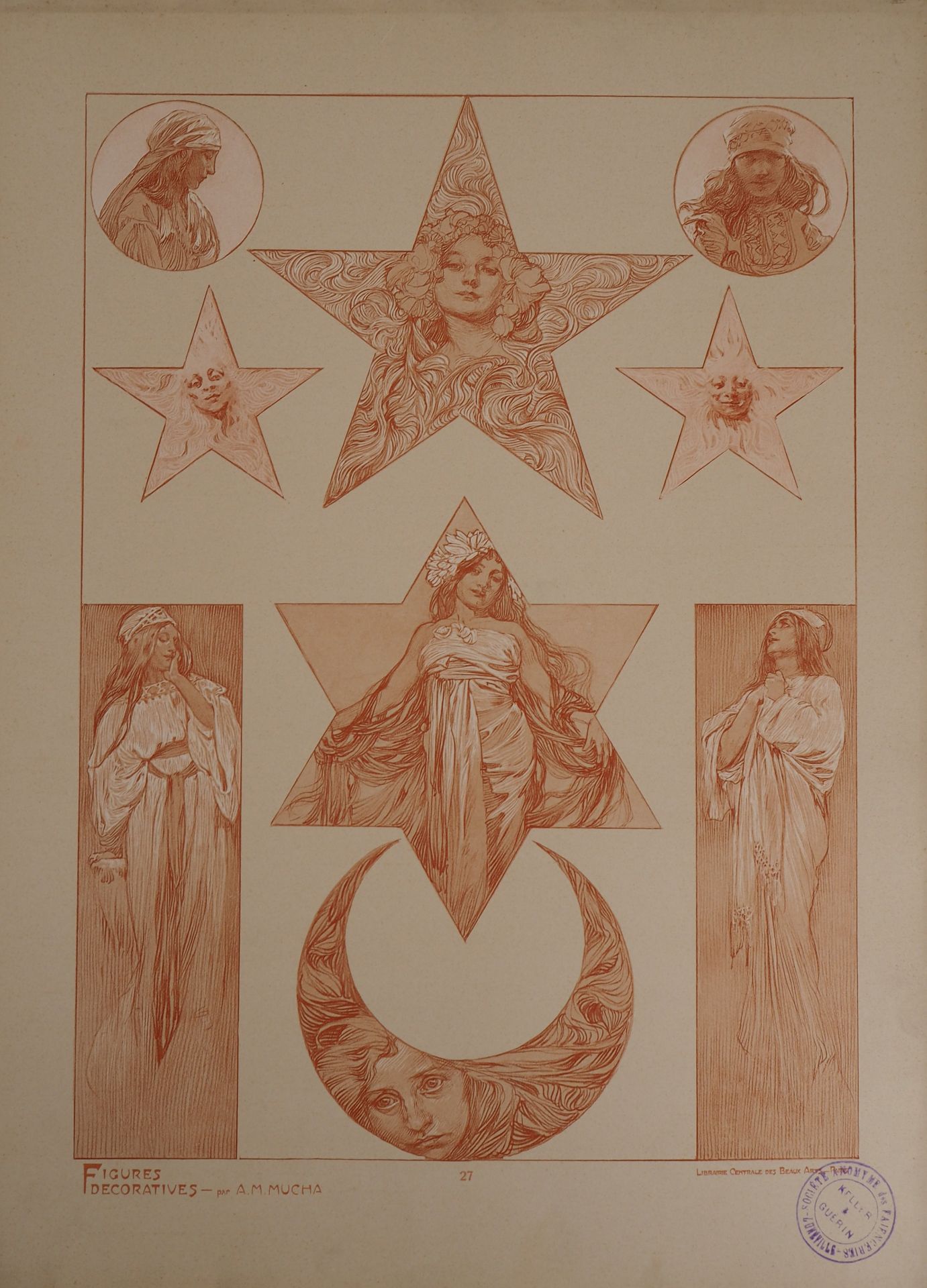Alphonse MUCHA The Stars, 1902 Lithograph Signed in the plate On thick paper of 45.5 [...] - Bild 2 aus 5