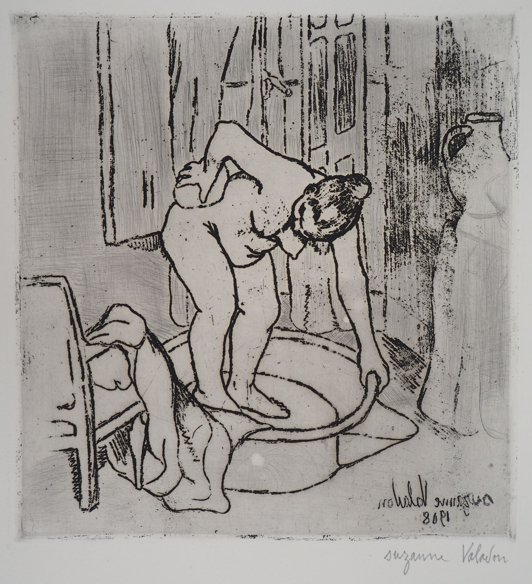 Suzanne VALADON Catherine washing her back Original engraving (dry-point and soft [...]