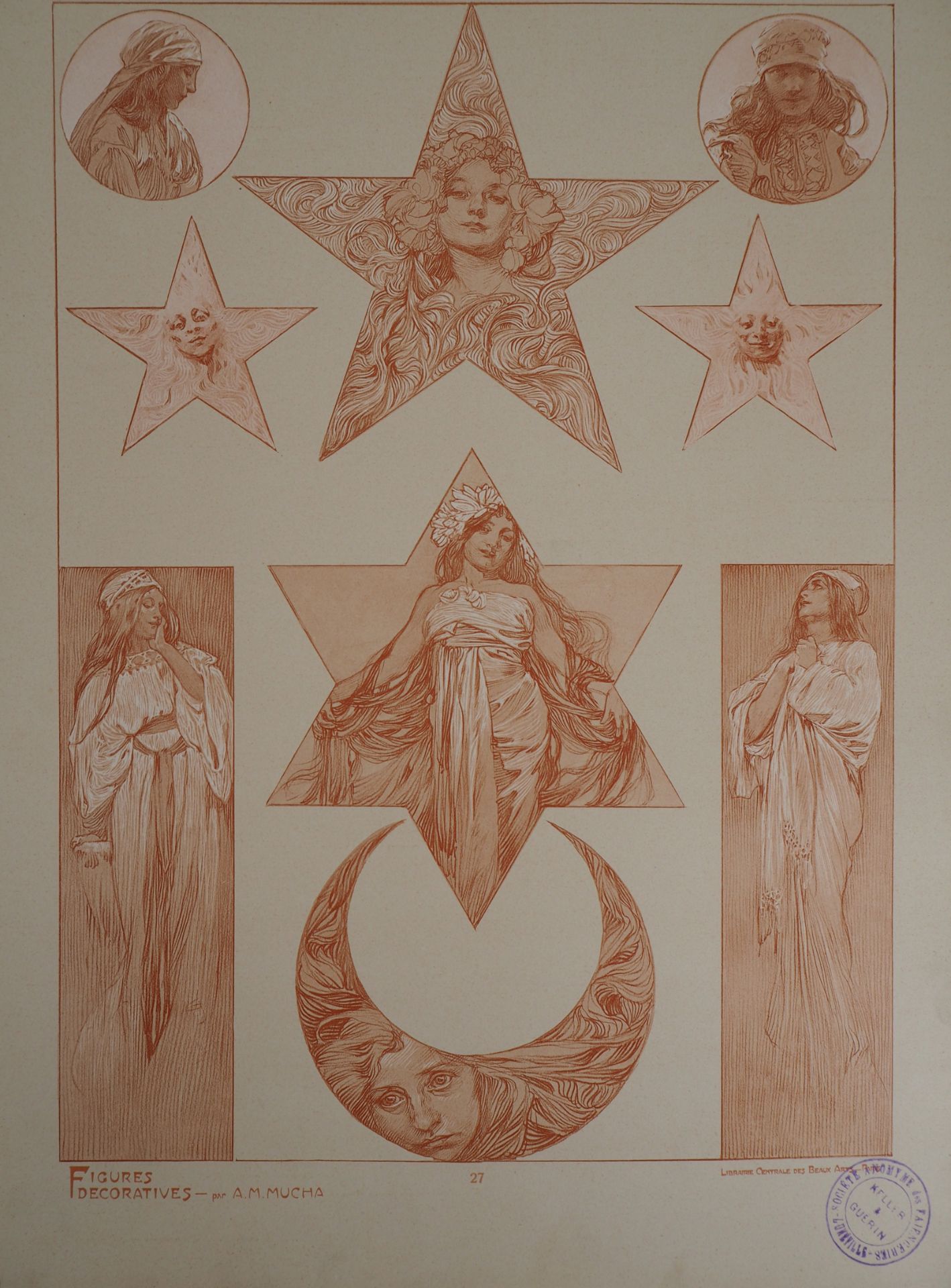 Alphonse MUCHA The Stars, 1902 Lithograph Signed in the plate On thick paper of 45.5 [...] - Bild 3 aus 5