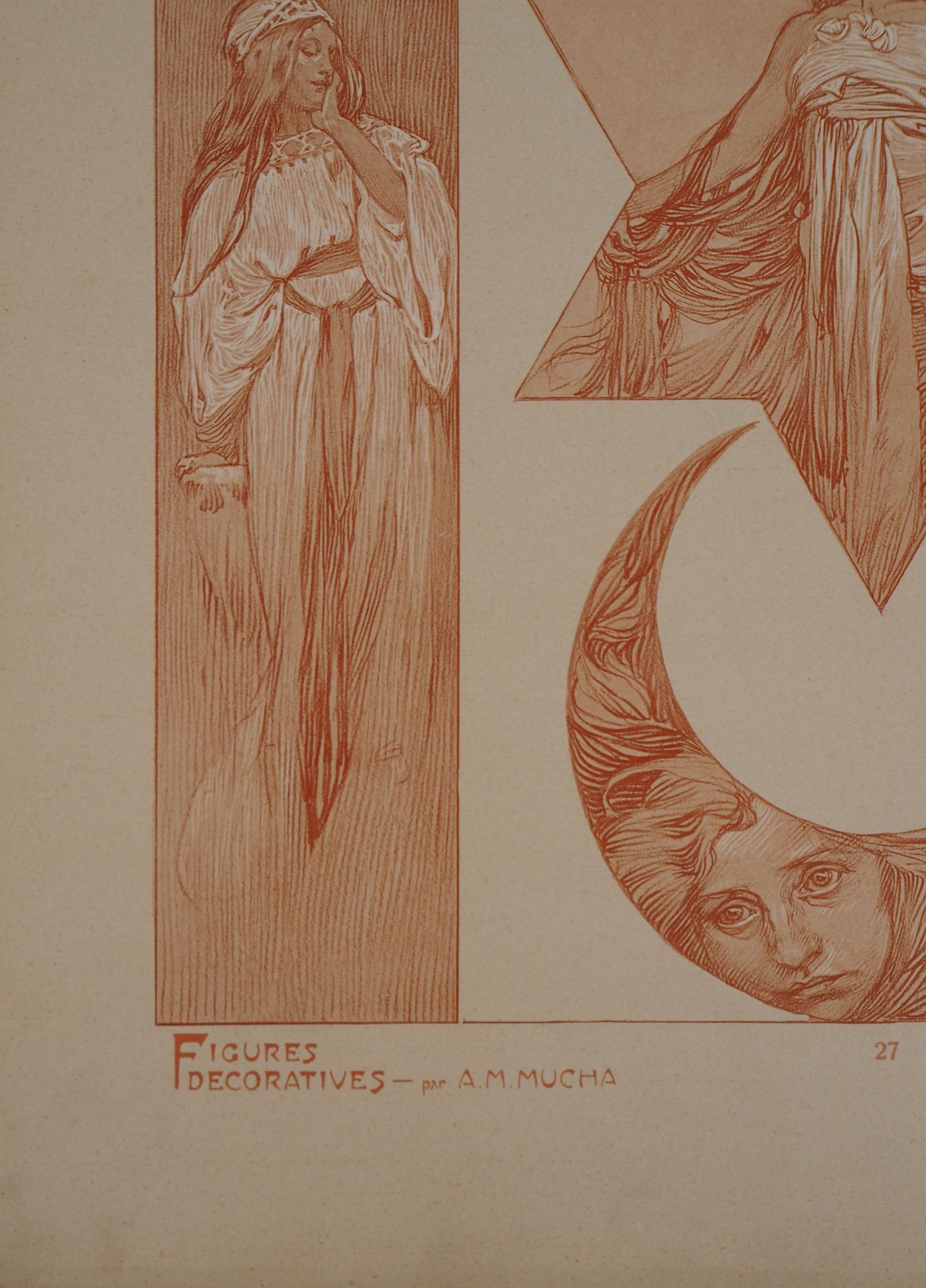 Alphonse MUCHA The Stars, 1902 Lithograph Signed in the plate On thick paper of 45.5 [...] - Bild 5 aus 5