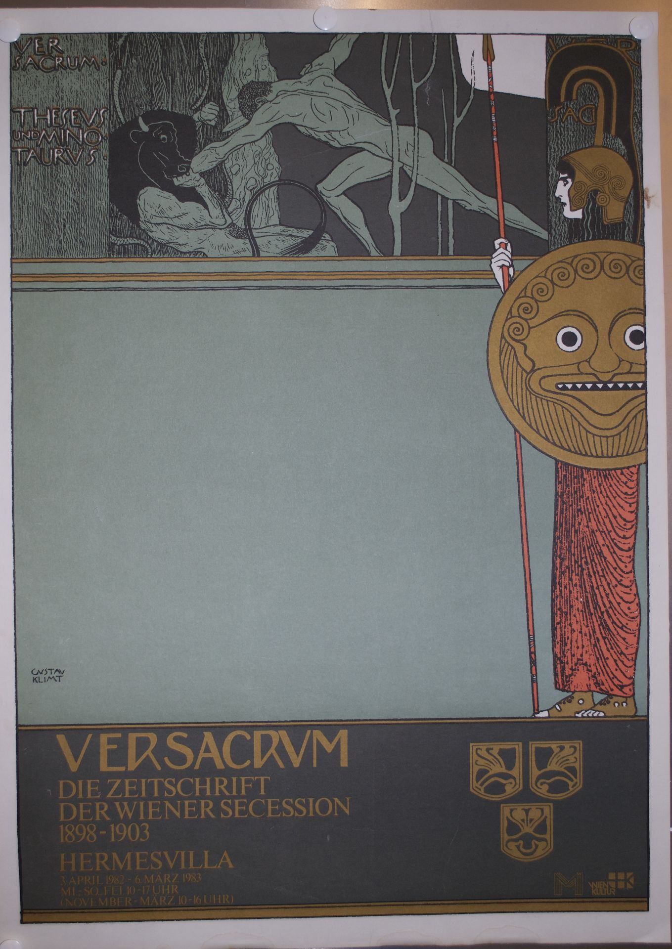 Gustav Klimt (after) Versacrum, 1983 Mounted lithographic poster [...] - Bild 2 aus 6