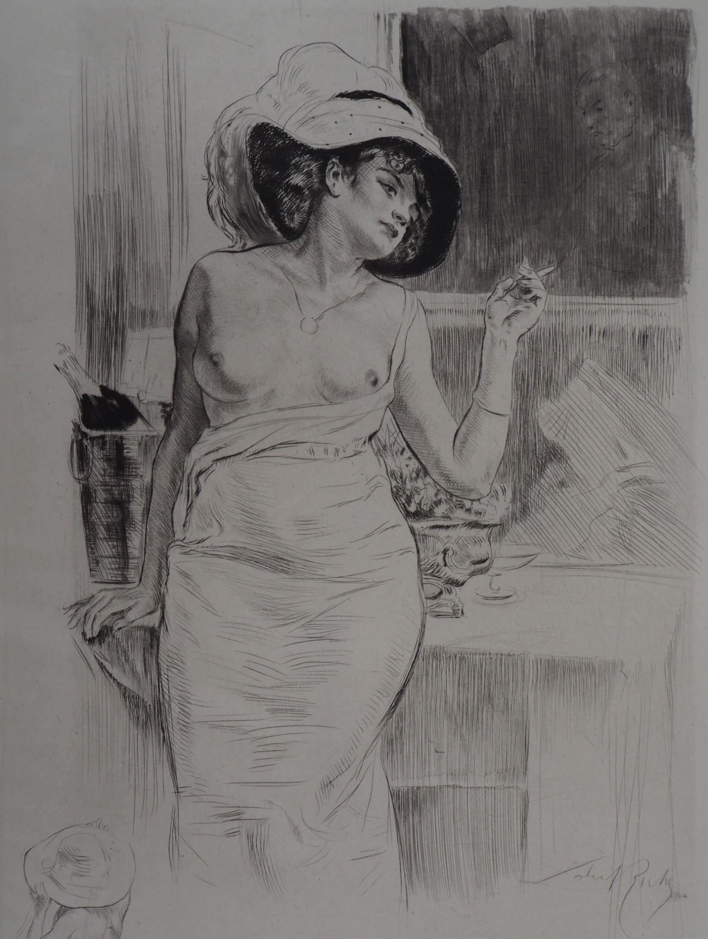 Alméry LOBEL-RICHE Femme à la fenêtre Original engraving Signed in [...]