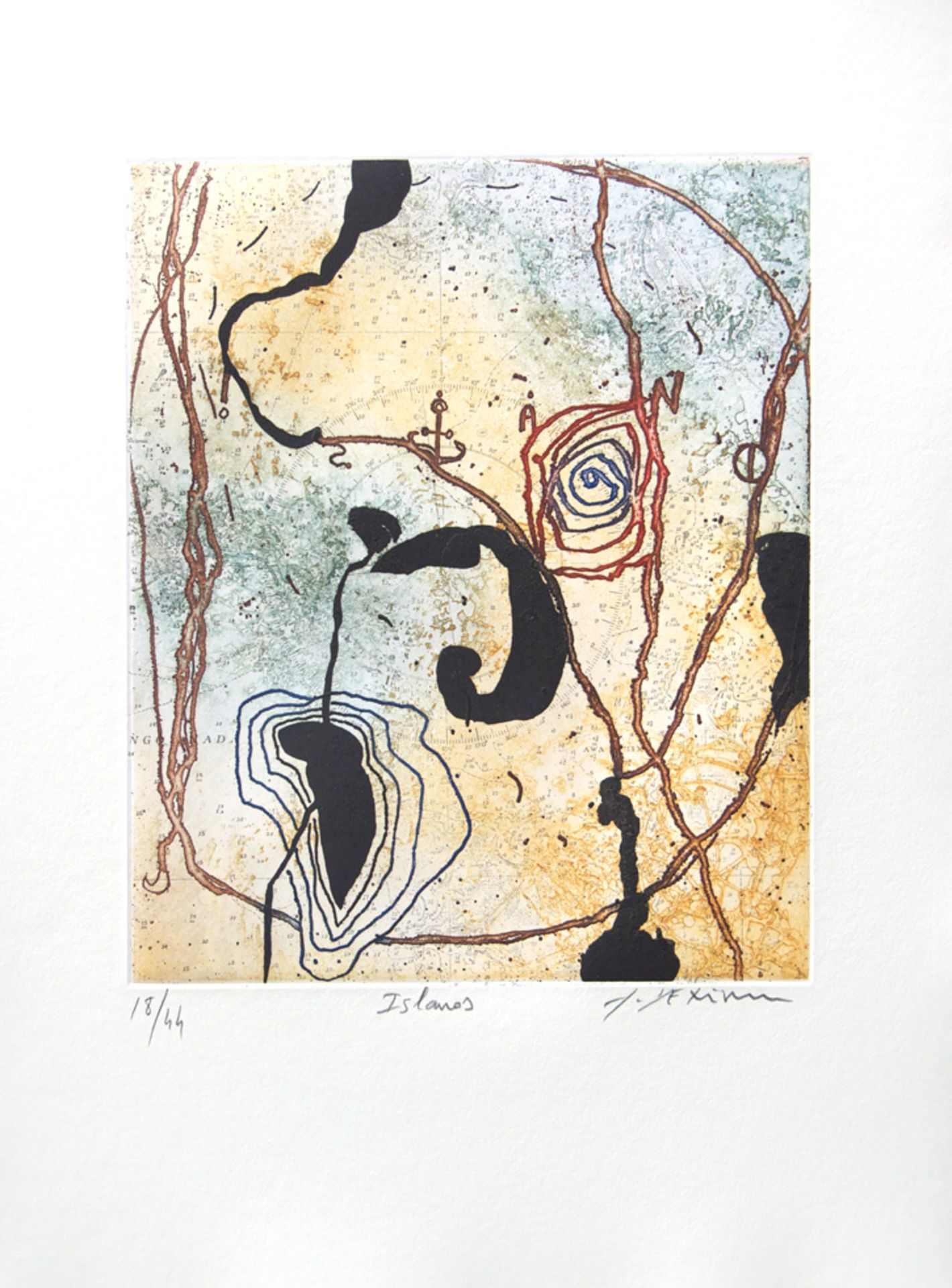 Richard Texier Islanos Original etching by Richard Texier 44 copies signed on moulin [...]