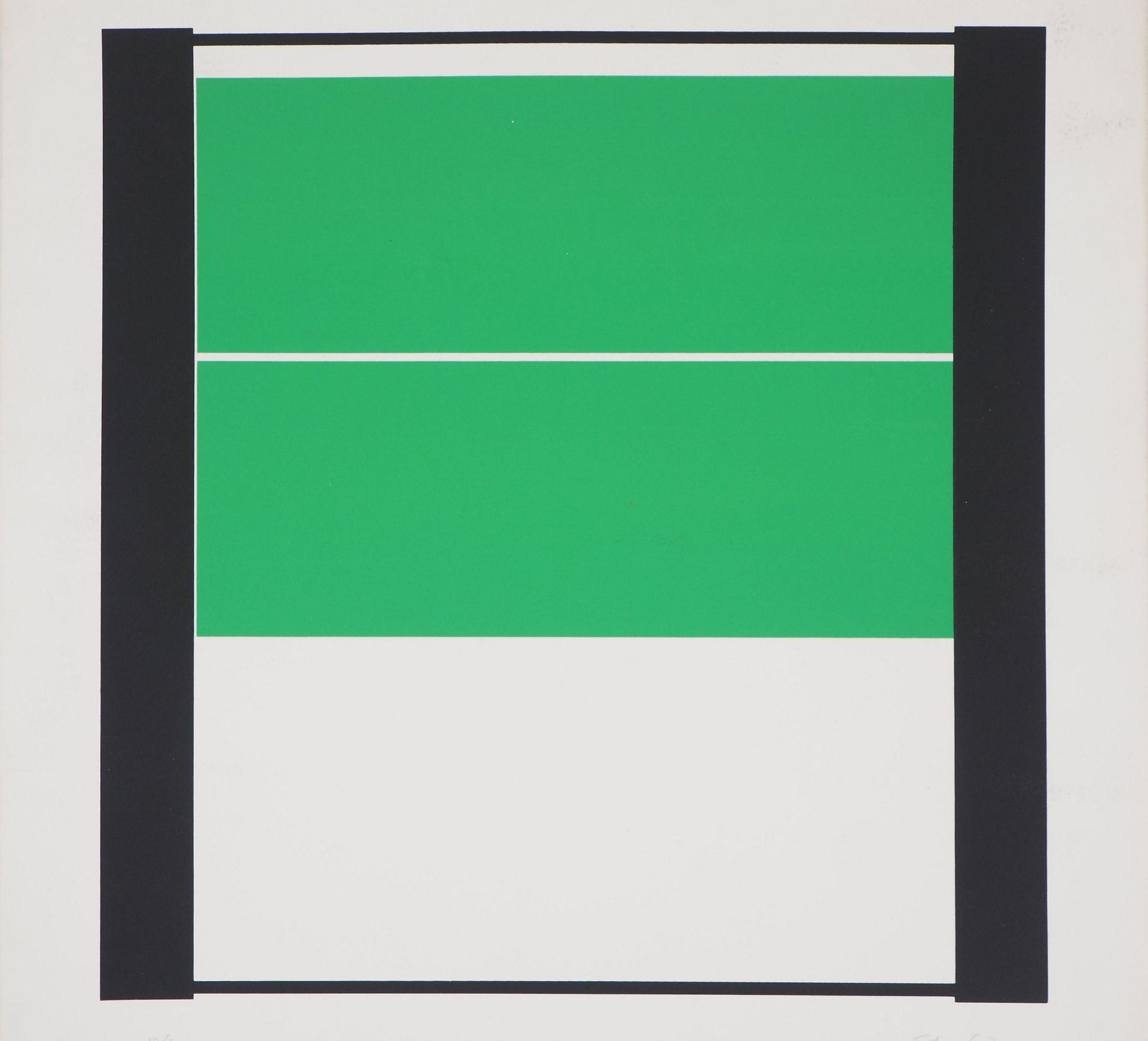 Françoise MOSSER-CARDON Black and Green Composition Original lithograph on Vellum [...]