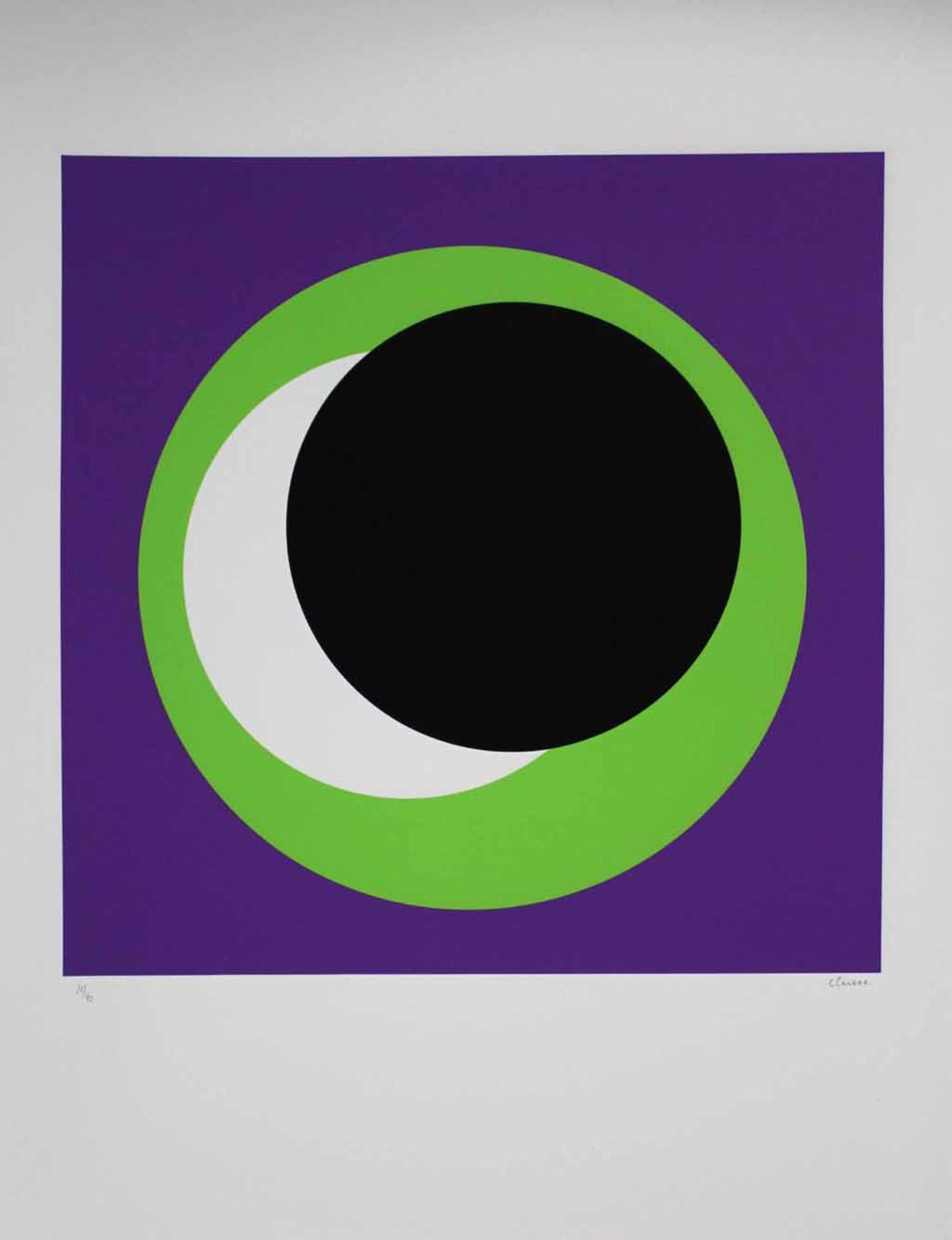 Geneviève Claisse (1935-2018) Green circle on purple background, 2015 Silkscreen [...]