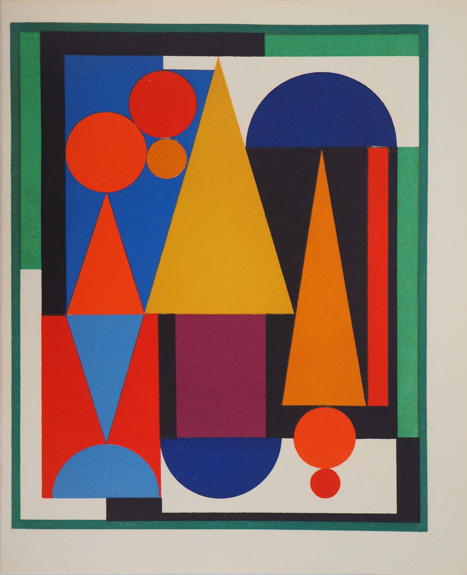 Auguste HERBIN Red Composition 2, 1949 Original screenprint On Arches Vellum of 22.5 [...]