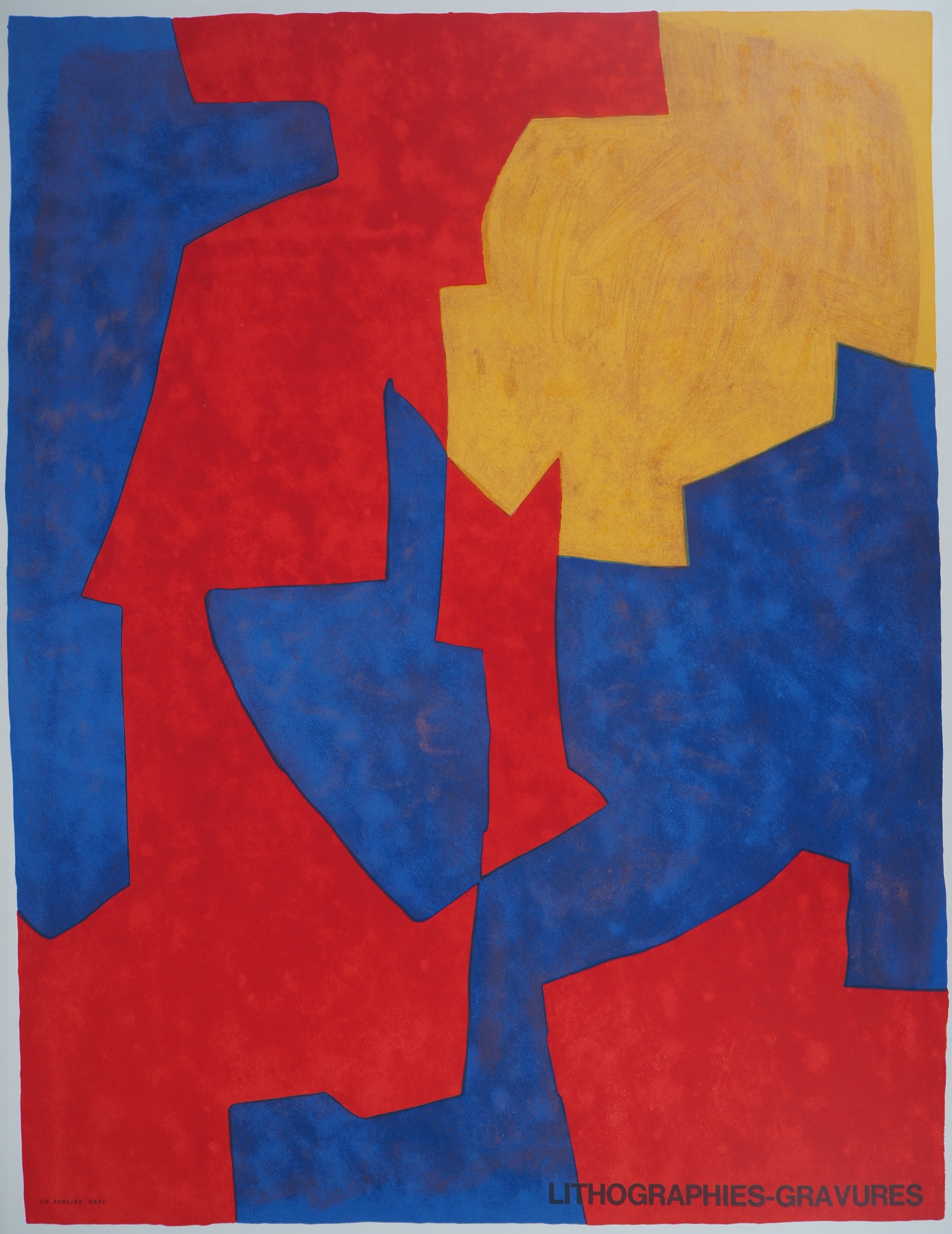 Serge POLIAKOFF (1900 - 1969) Blue and red, 1973 Original period poster printed in [...] - Image 2 of 8