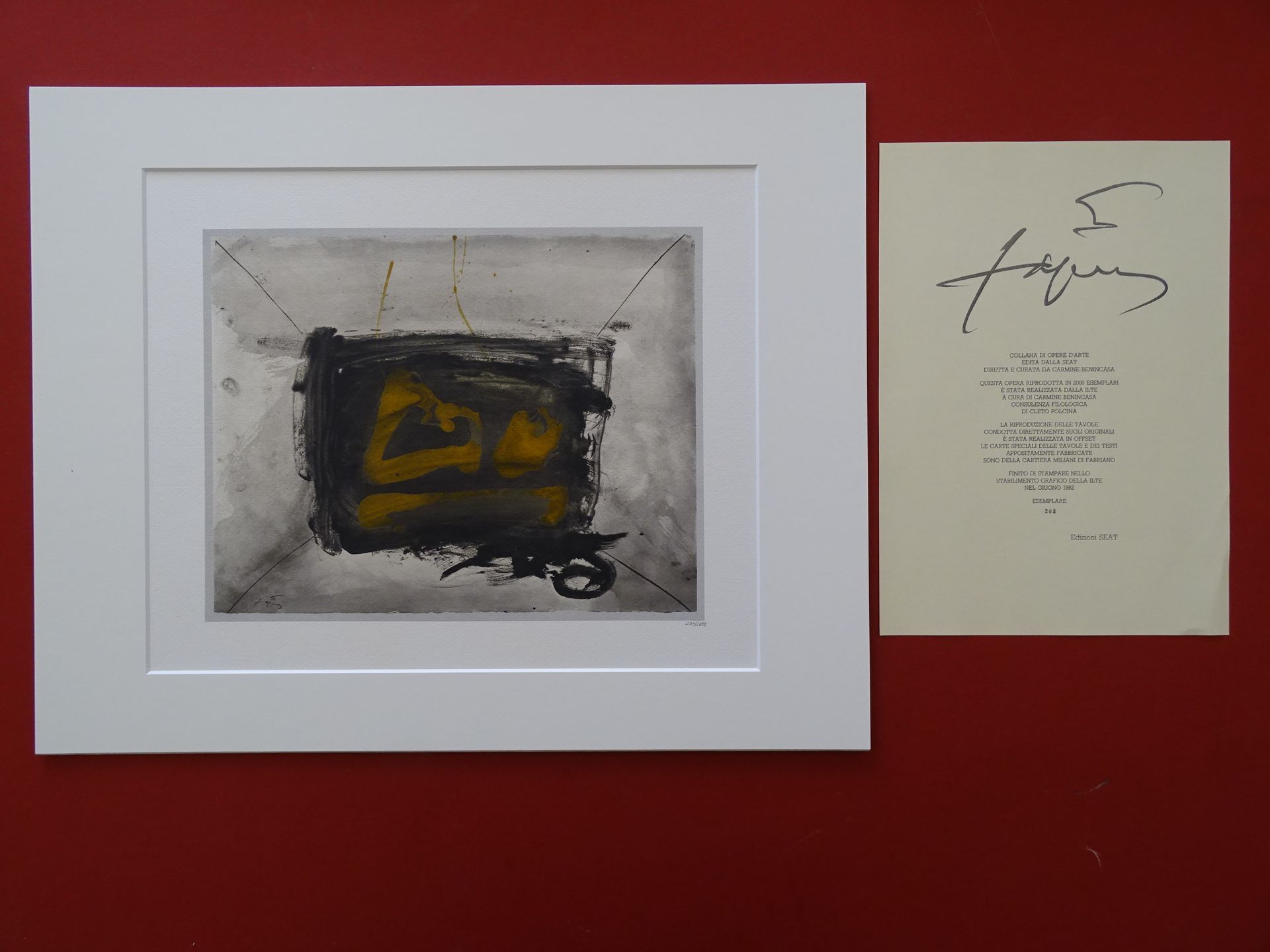 Antoni Tapies (1923-2012) Lithograph, 1982 Publisher: Seat, Italy Hand [...] - Bild 2 aus 12