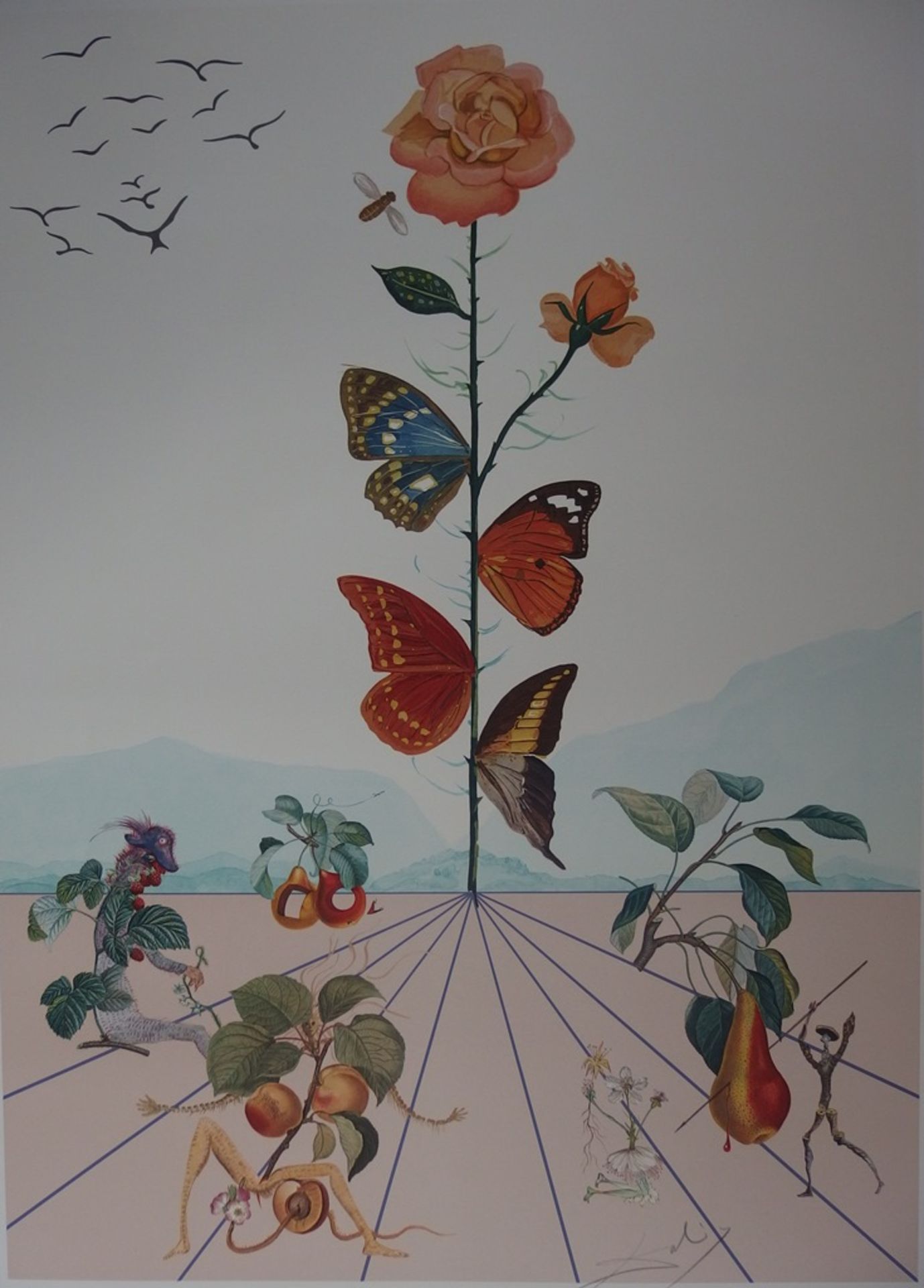 Salvador DALI Flordali II, The pink butterfly, 1981 Lithograph and embossing on [...] - Bild 2 aus 9