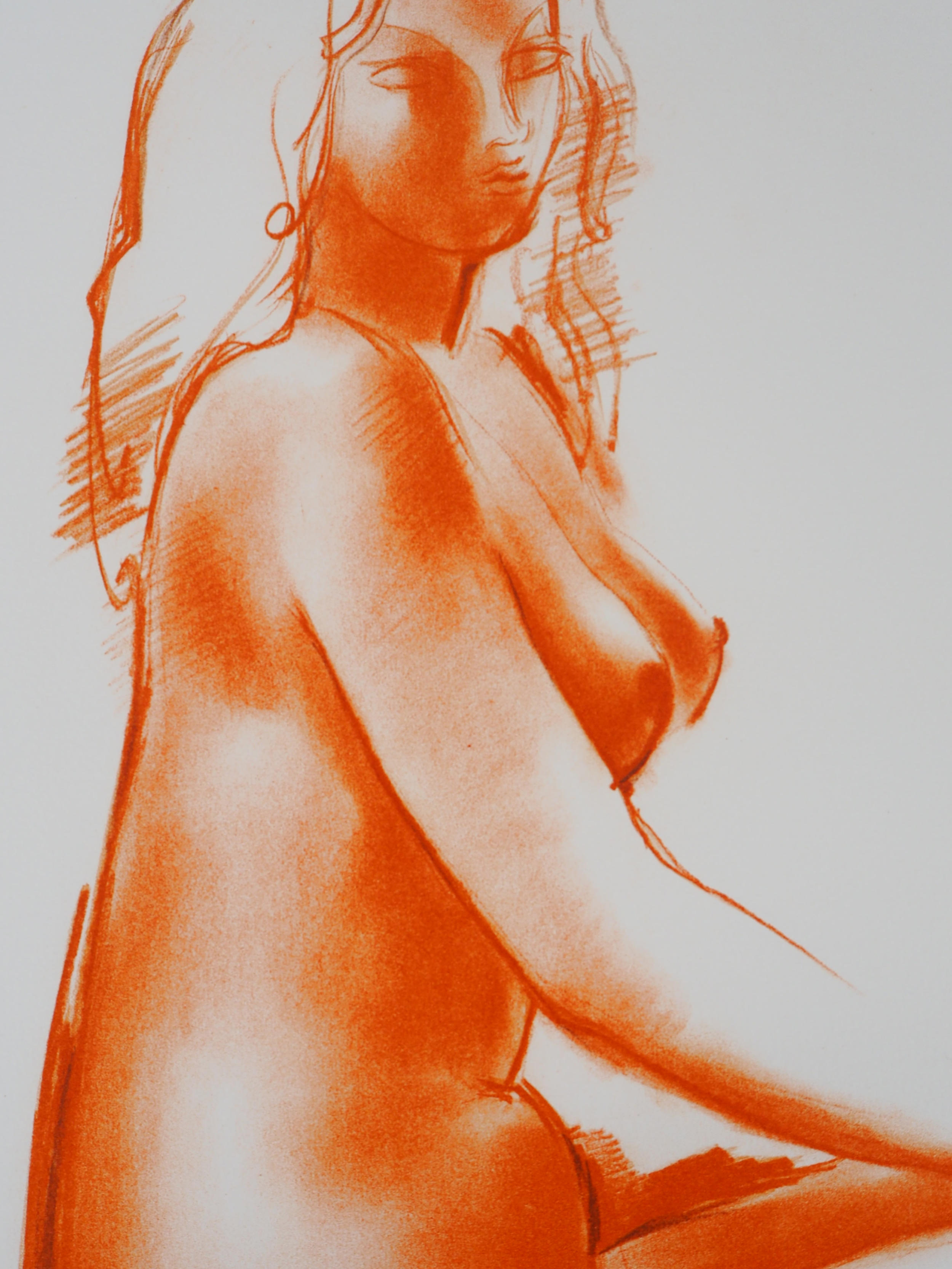 Antoniucci Volti (1915-1989) Nude sitting in profile Original lithograph Signed in [...] - Image 3 of 6