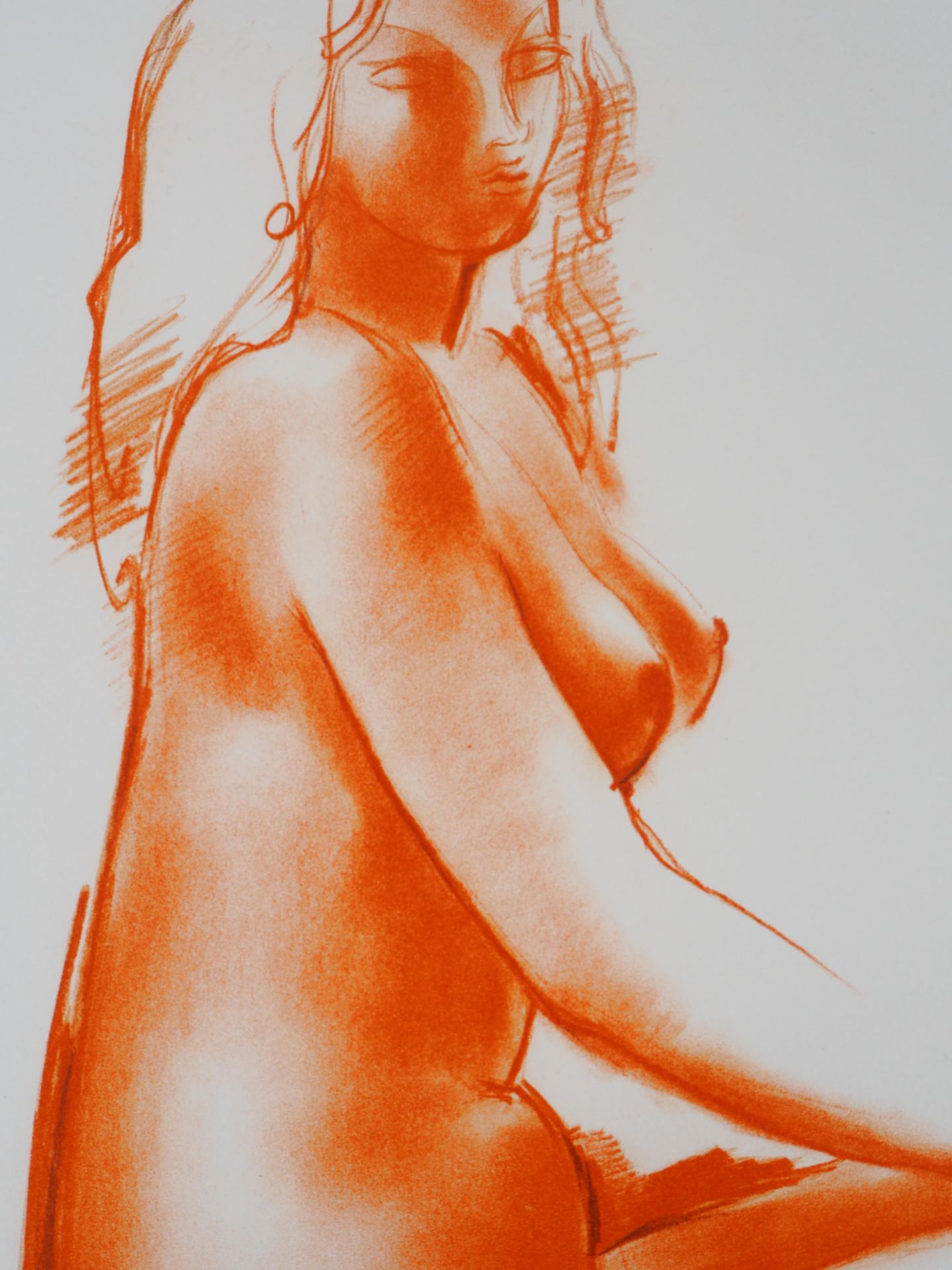 Antoniucci Volti (1915-1989) Nude sitting in profile Original lithograph Signed in [...] - Bild 3 aus 6