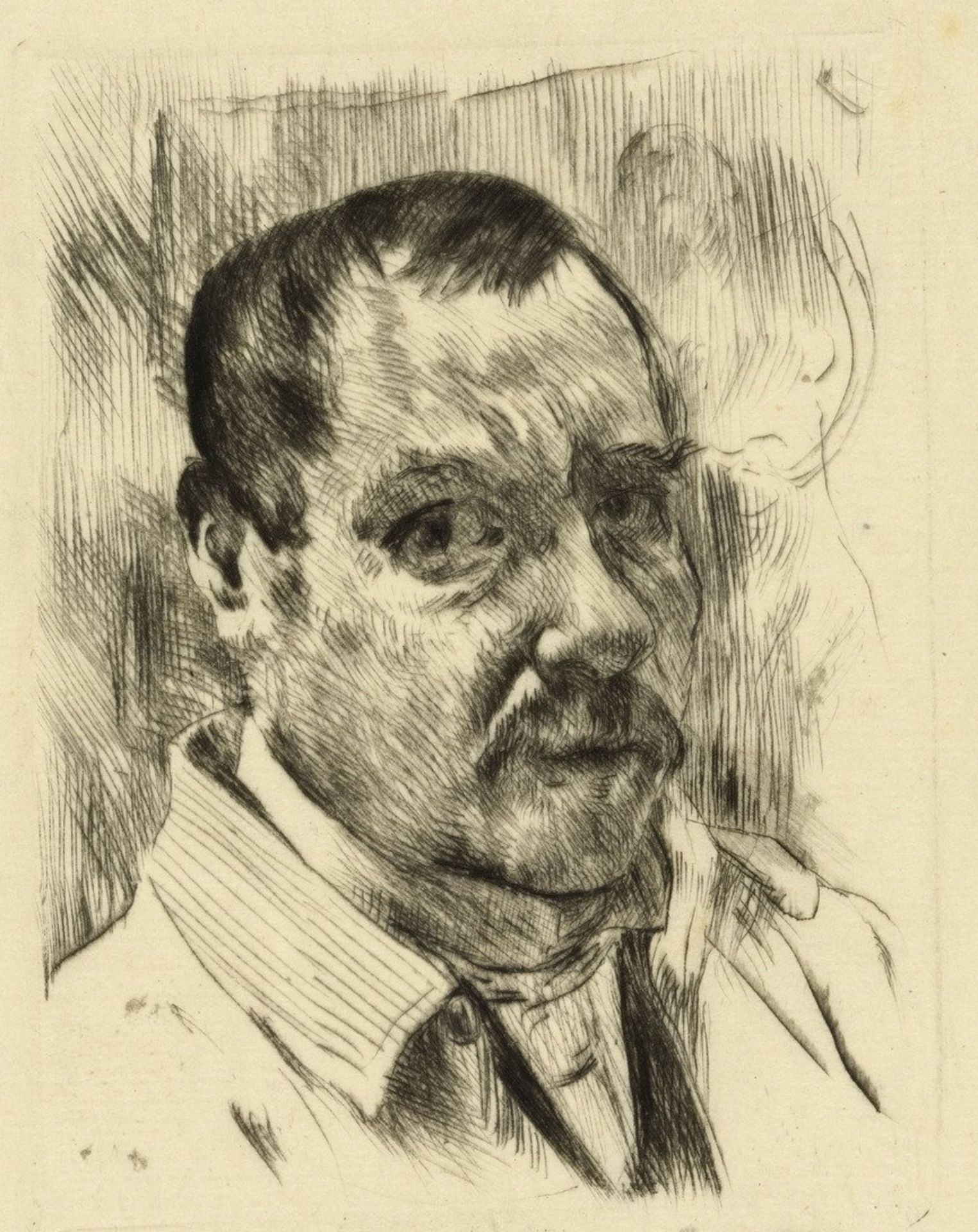 Lovis CORINTH Self-Portrait (Selbstbildnis) (1914) Signed engraving 11.7 x 8.9 cm); [...]