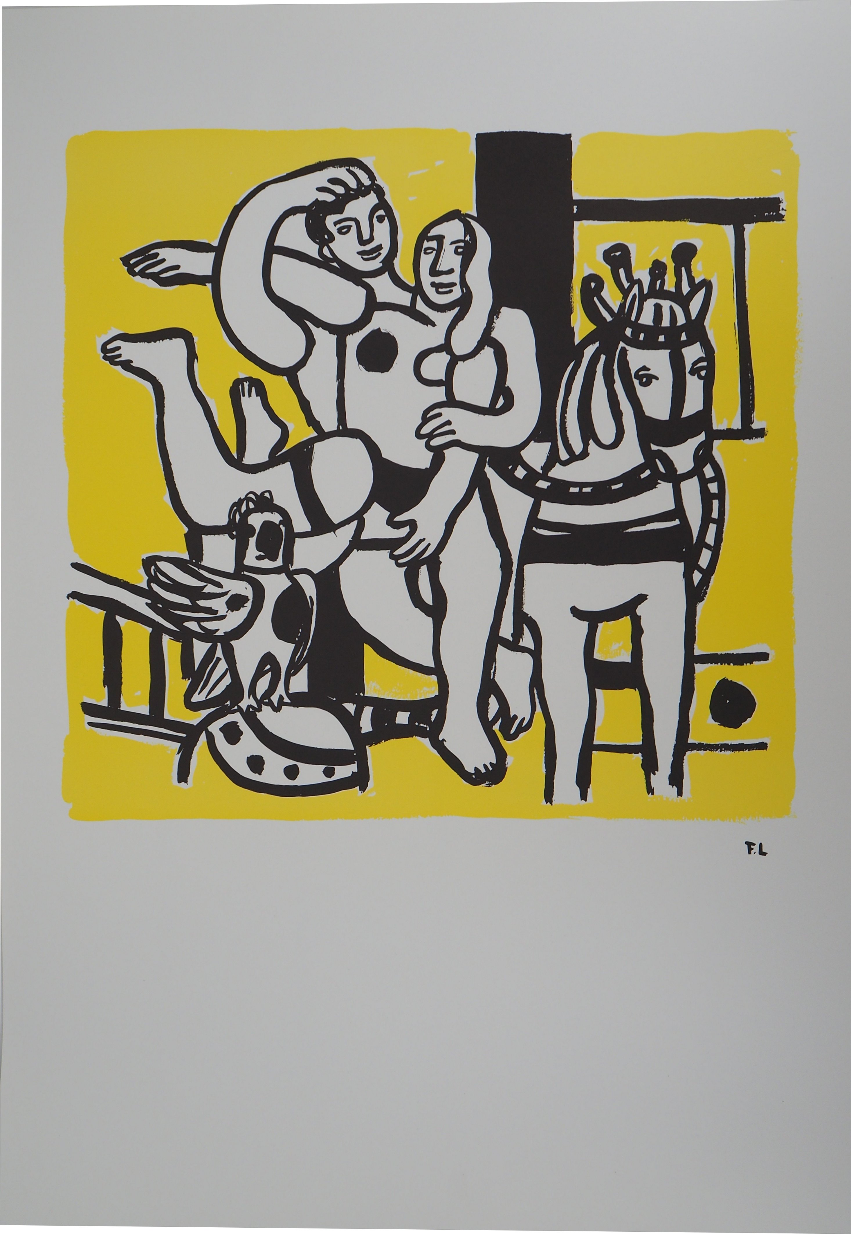 Fernand LEGER (1881 - 1955), Lovers and horse Colored lithograph Signed in the [...] - Image 2 of 6