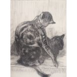 Théophile Alexandre STEINLEN Two elegant cats,1933 Lithograph on vellum Signed in [...]