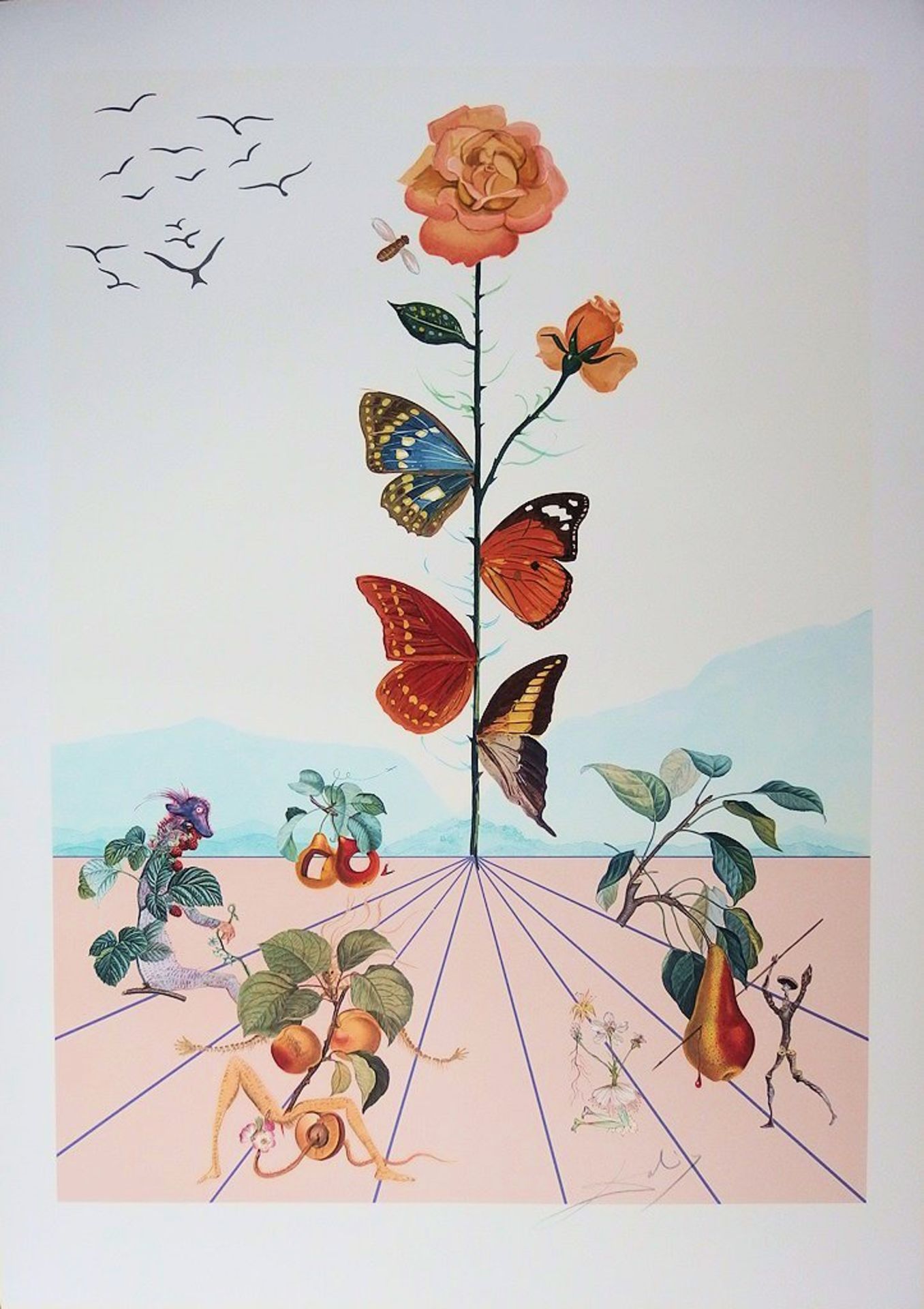 Salvador DALI Flordali II, The pink butterfly, 1981 Lithograph and embossing on [...]