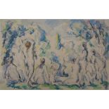 Paul CEZANNE (after) Bathers in a landscape Lithograph and stencil Based on a [...]