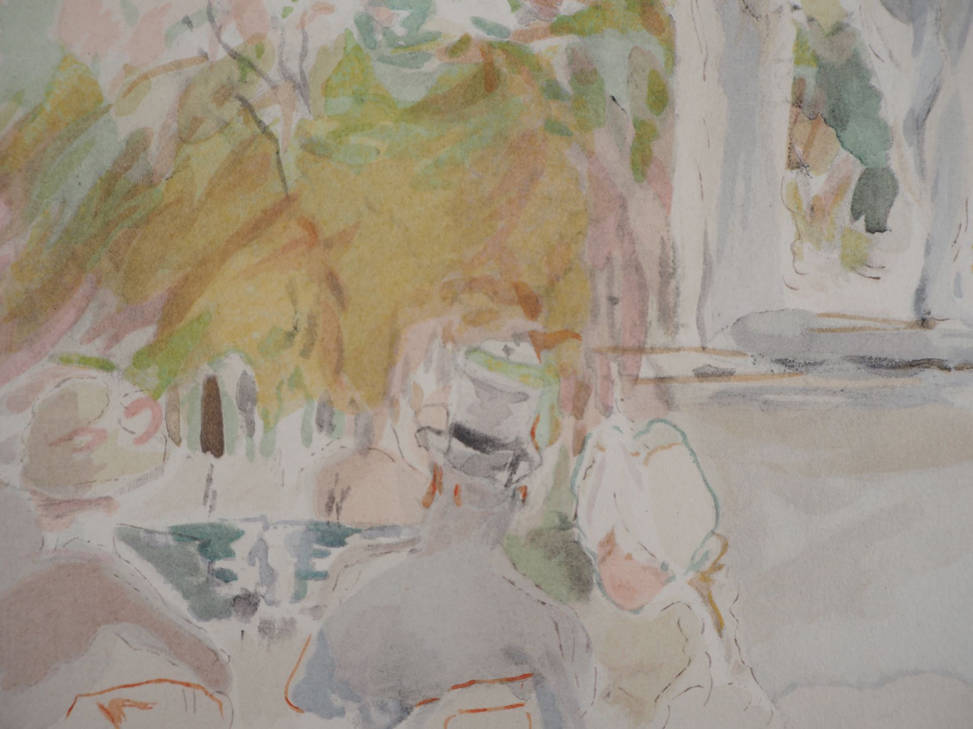 Berthe Morisot (after) Au Jardin des Tuileries, 1946 Lithograph enhanced with [...] - Bild 2 aus 5