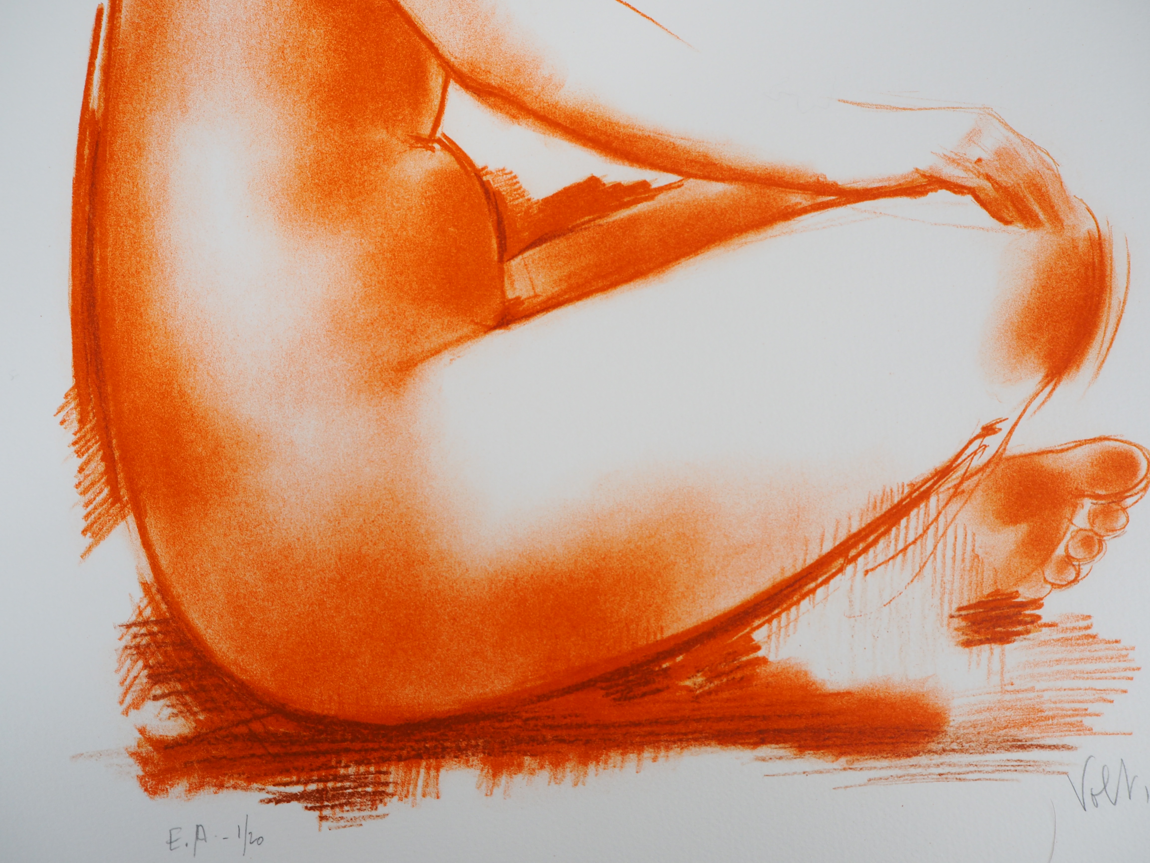 Antoniucci Volti (1915-1989) Nude sitting in profile Original lithograph Signed in [...] - Image 5 of 6