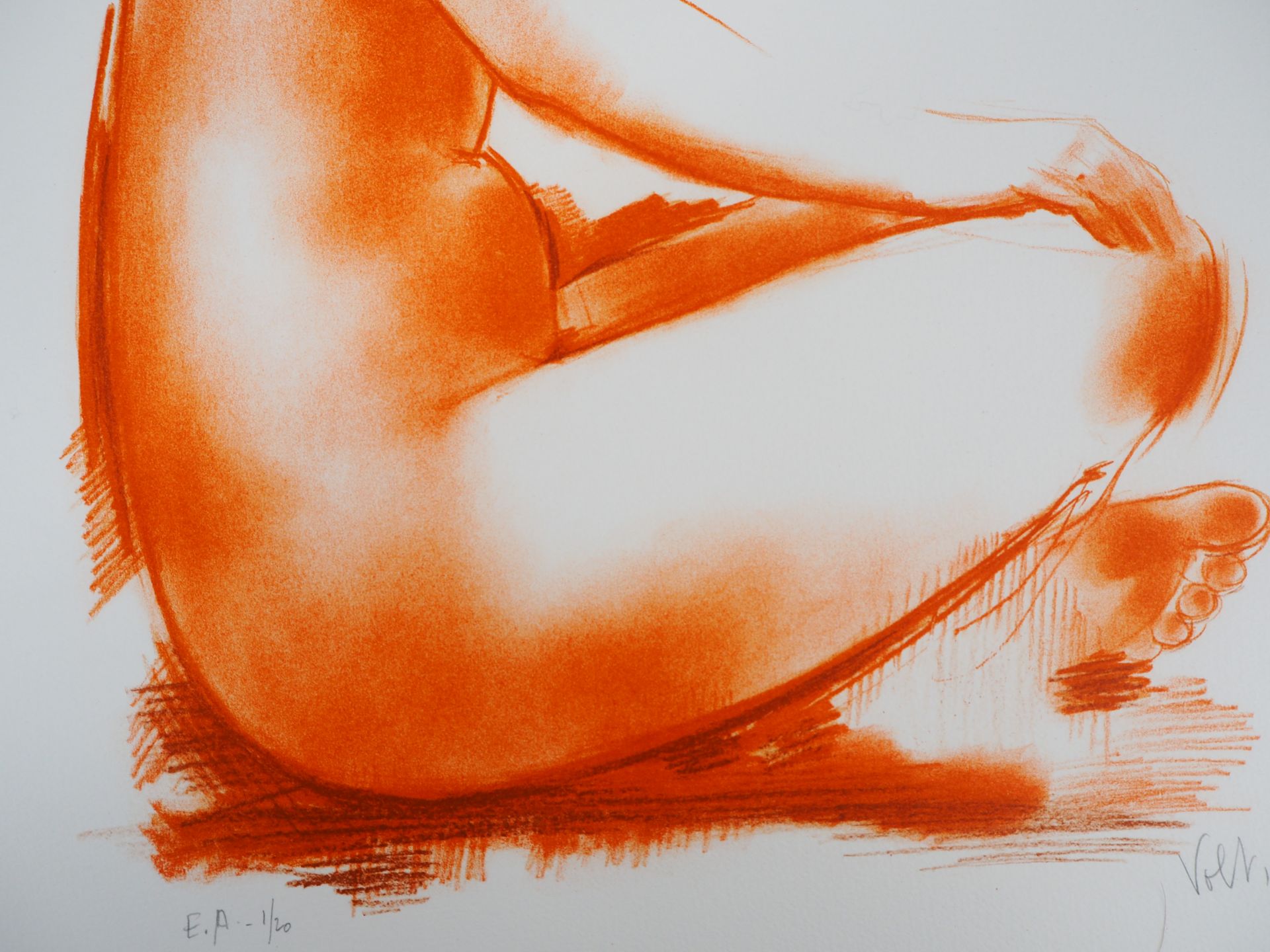 Antoniucci Volti (1915-1989) Nude sitting in profile Original lithograph Signed in [...] - Bild 5 aus 6