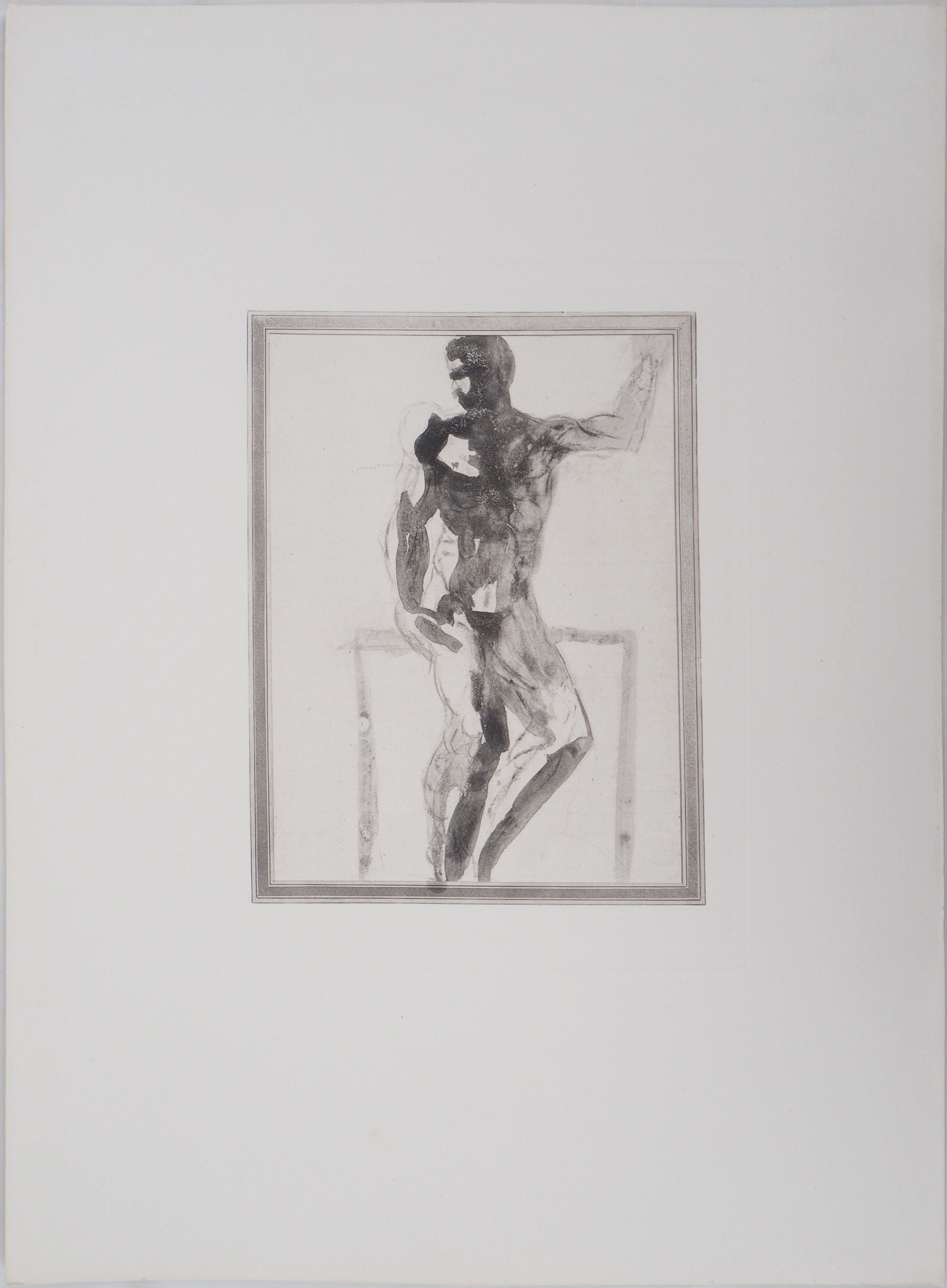 Auguste RODIN (1840-1917) (after) Man Study Engraving (rotogravure) and enhanced [...] - Image 2 of 5