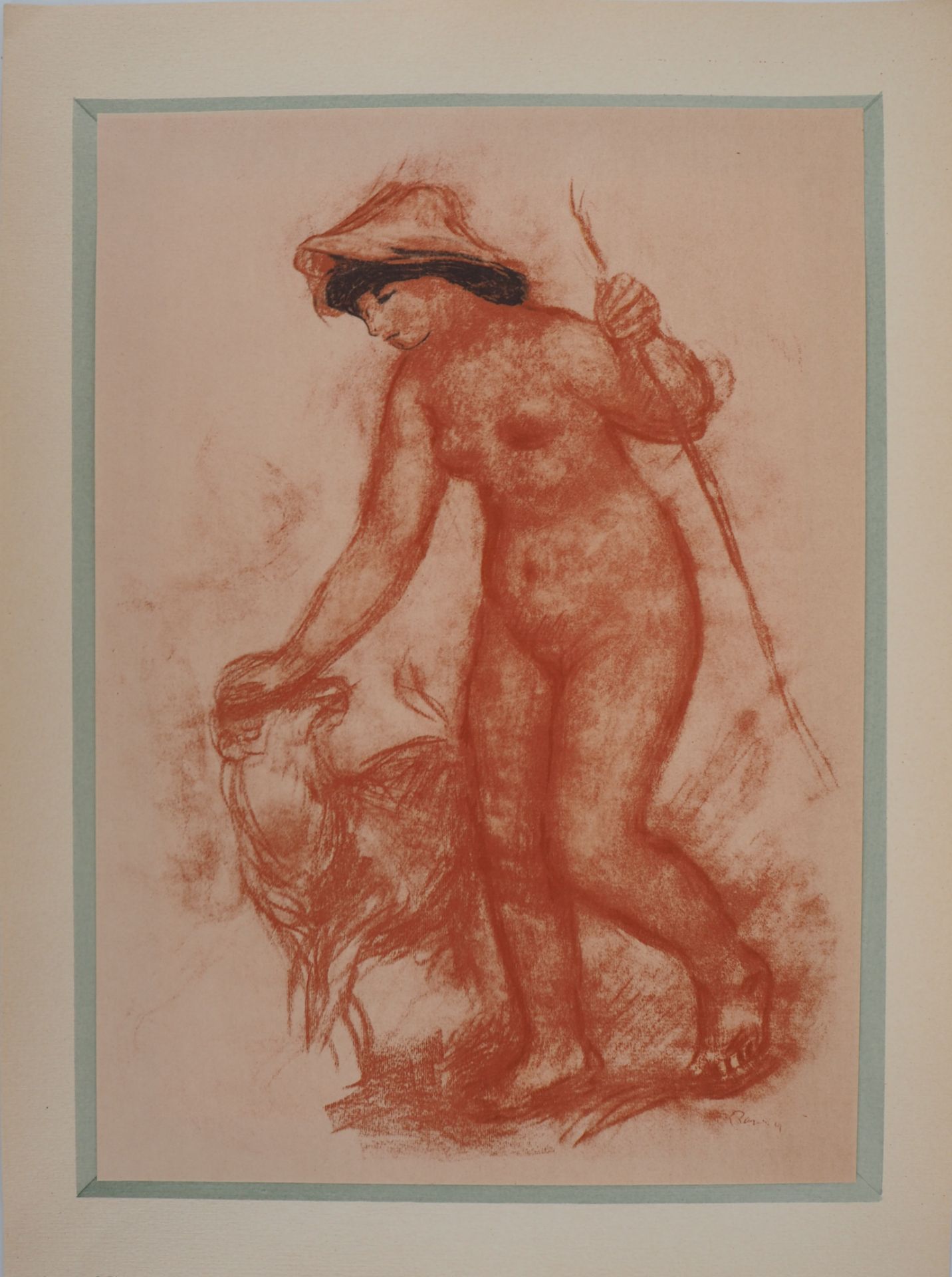 Auguste RENOIR (after) Shepherd and Lamb Lithograph and pastel in stencil (Jacomet [...]