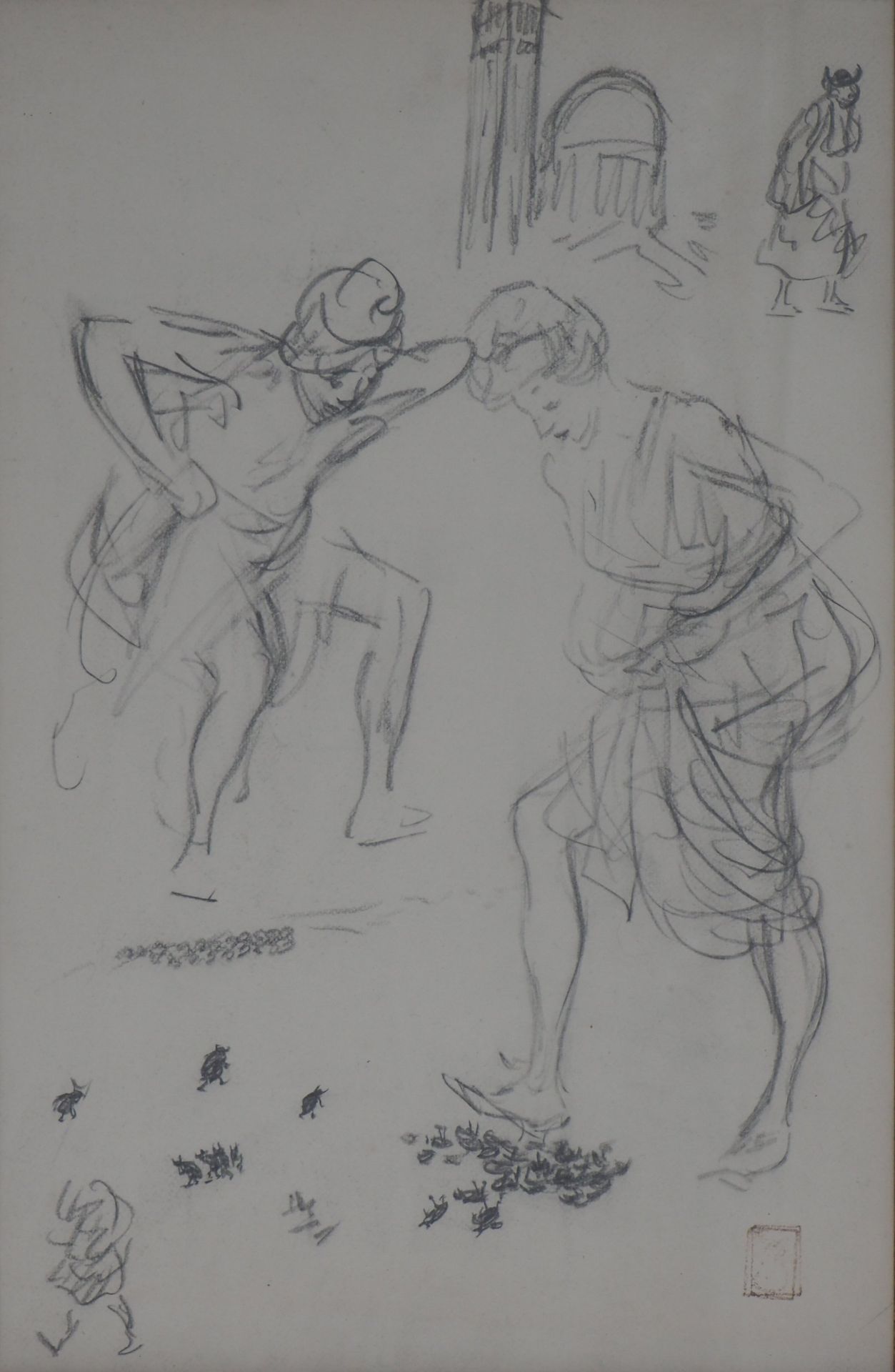 Théophile-Alexandre Steinlen (1859-1923) The chase of the bedbugs Original drawing [...] - Bild 2 aus 8