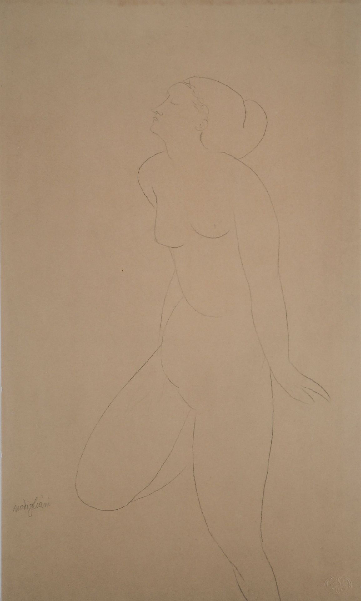 Amedeo MODIGLIANI Dreaming Nude, 1959 Lithograph based after artist drawing Signed [...]