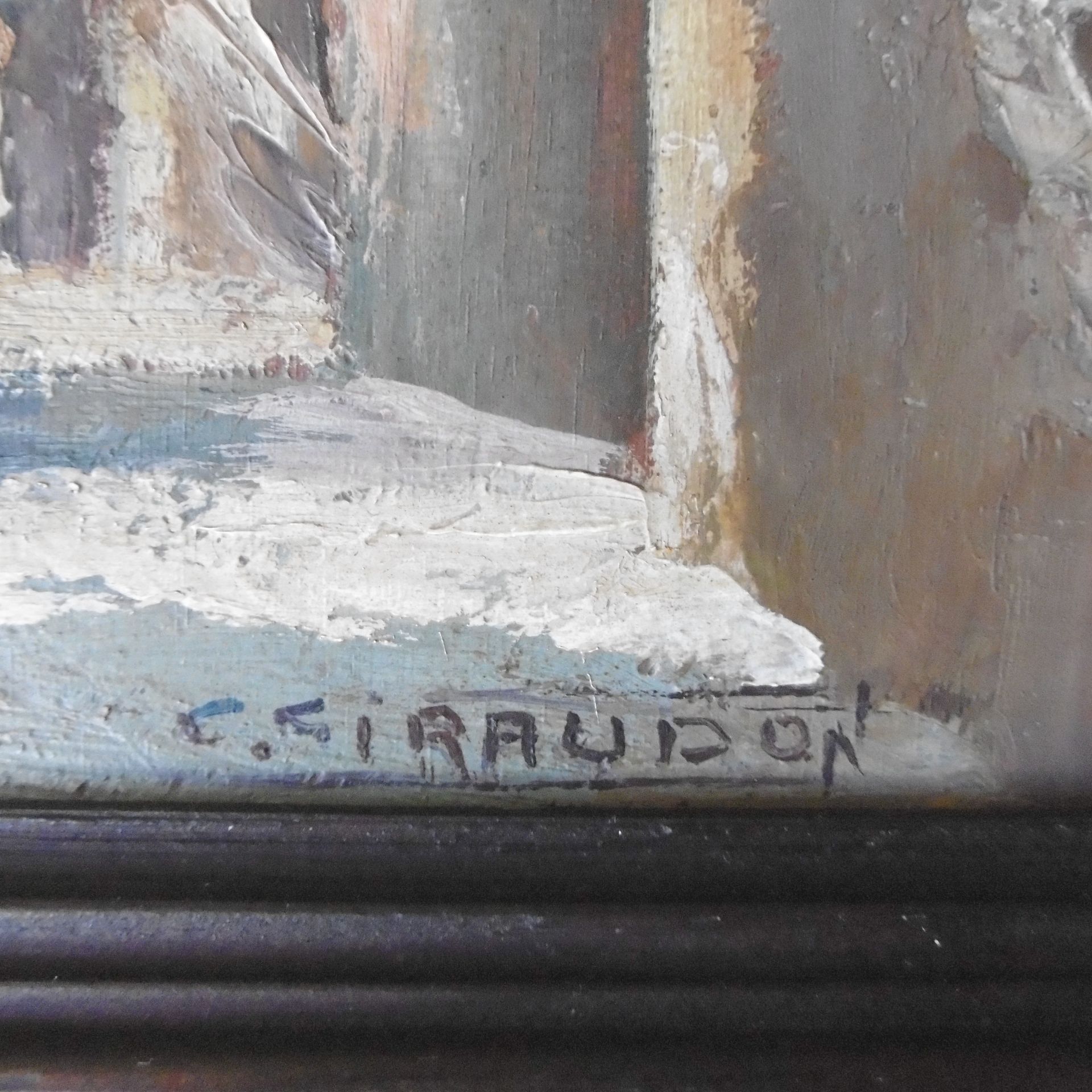 Charles GIRAUDON (20th century) Provencal Village Scene Oil on wood panel Signed [...] - Bild 3 aus 4