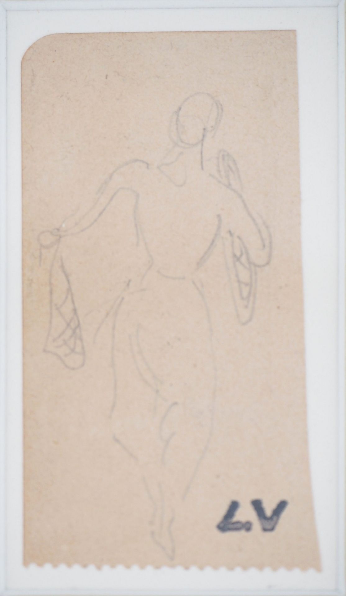 Louis VALTAT Women's silhouette Original drawing in pencil Signed with the L.V [...]