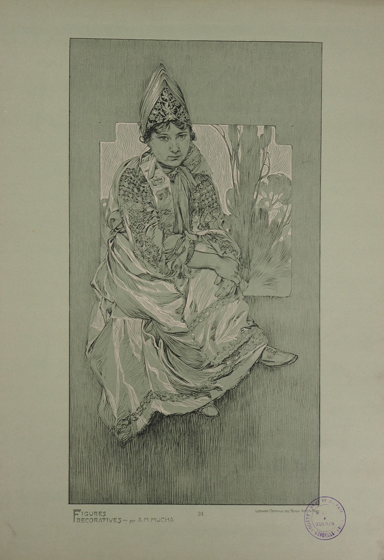 Alphonse MUCHA Woman in traditional outfit, 1902 Lithograph Signed in the plate On [...]