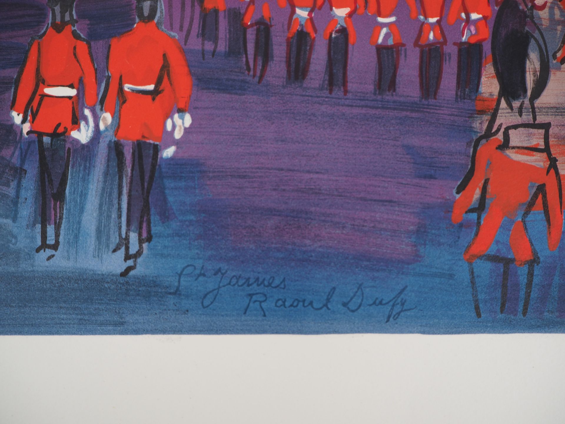 Raoul DUFY St James, english soldiers Original lithograph on vellum paper Signed [...] - Bild 6 aus 6