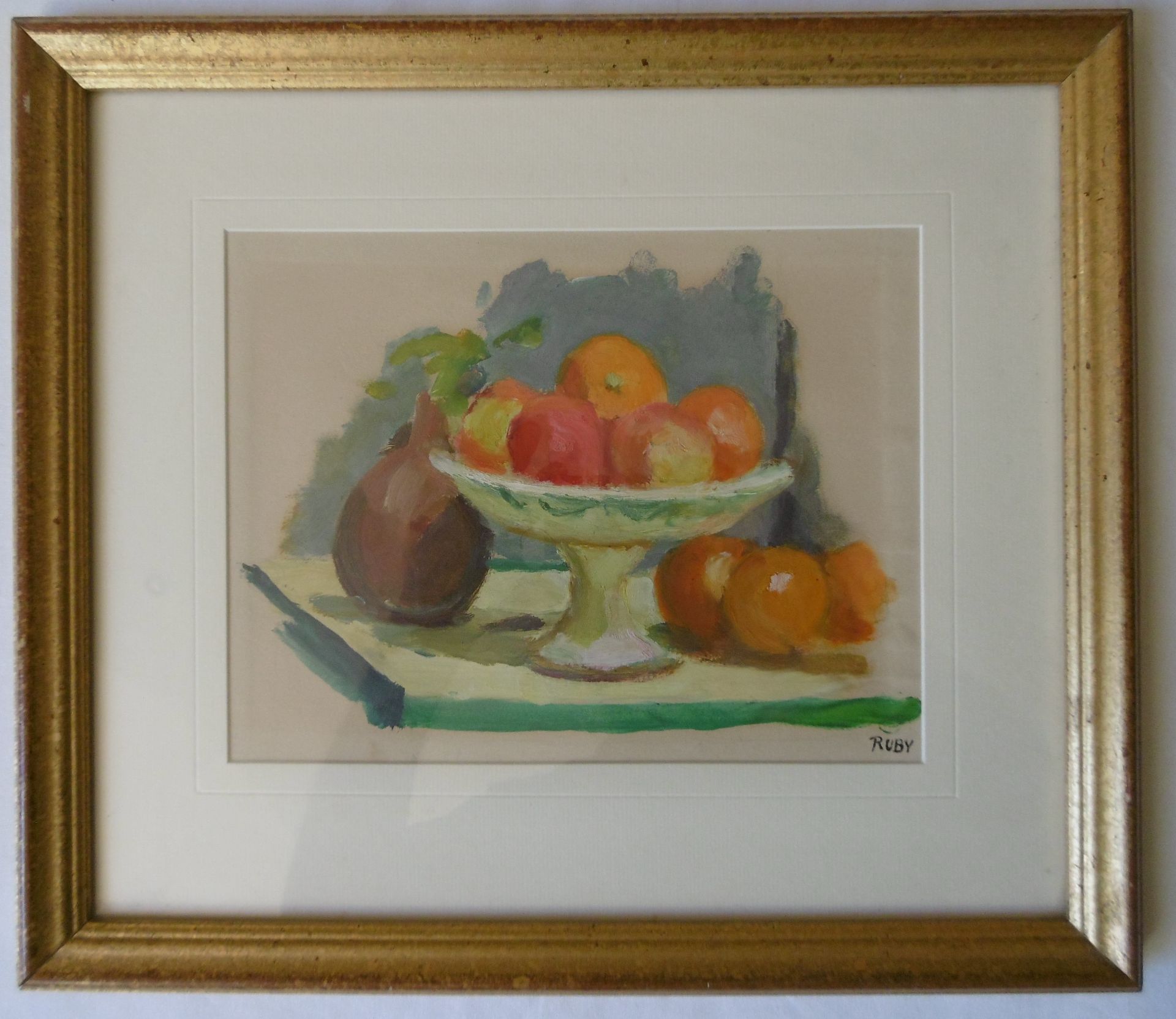 René RUBY (1908-1983) Still life with fruits Gouache signed on the right bottom [...]